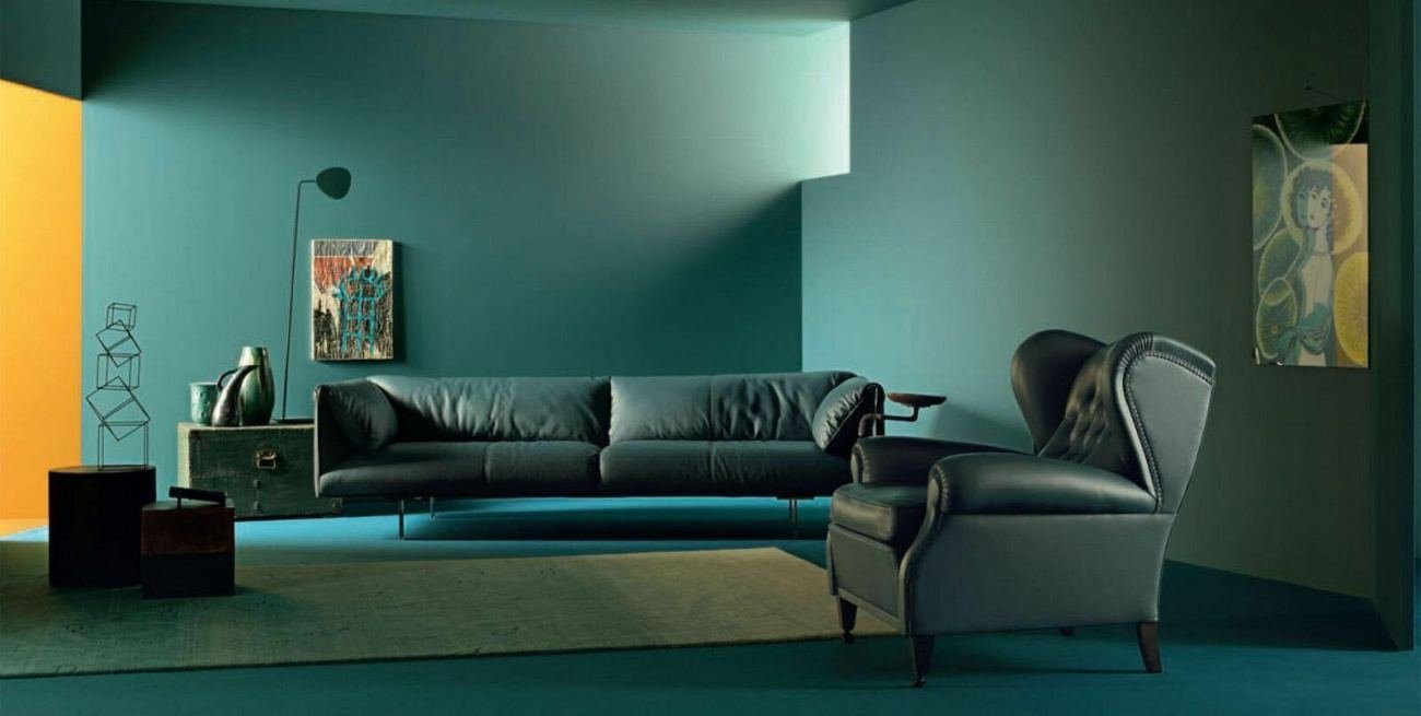XXL 4-Sitzer, Sofa Polster Italien JVmoebel Couch Leder Grün Sitzer Möbel Sofas Big Vier Sitz