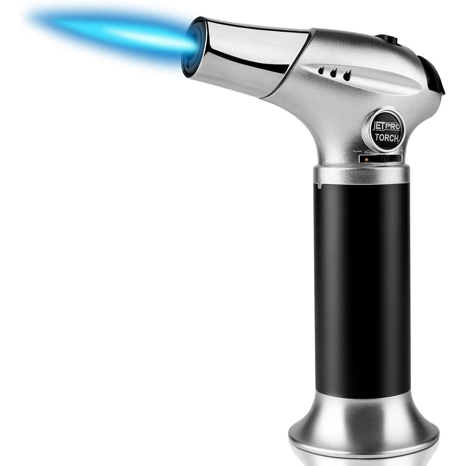 JETPRO Flambierbrenner Butan Fackel mit Einstellbarer Flamme und