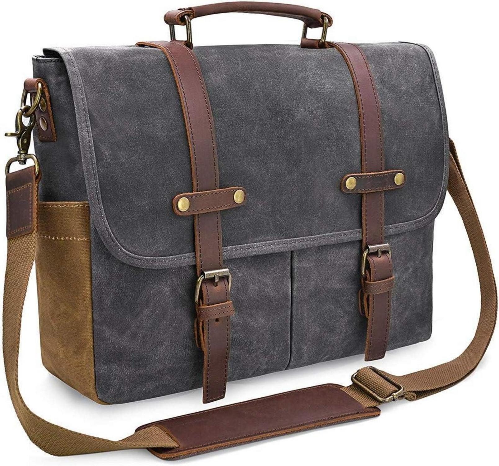 LuxusKollektion Messenger Bag Herren Umhängetasche Canvas günstig online kaufen