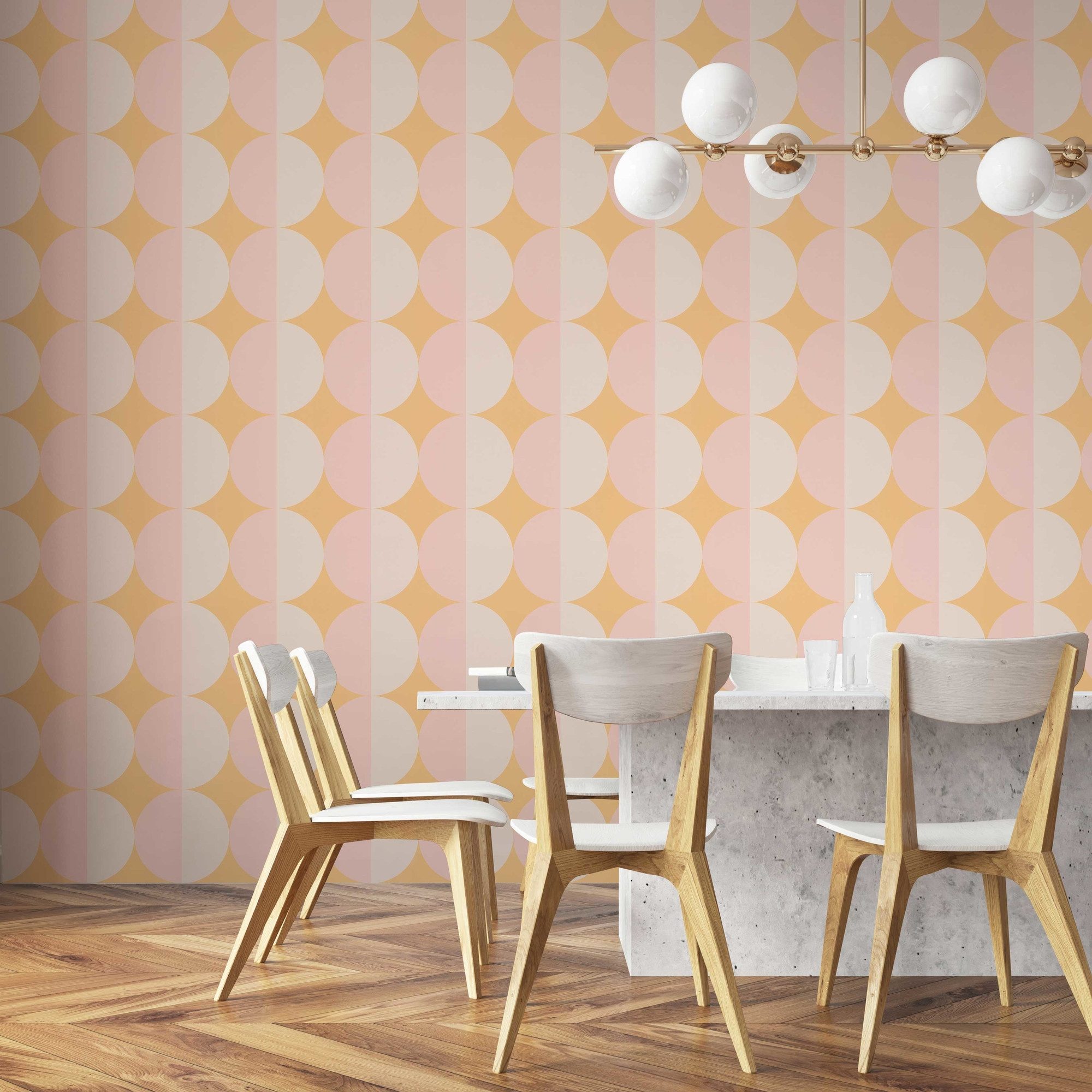 A.S. Création Vliestapete Retro Geo Kreise, leicht strukturiert, 3D-Optik, Vliestapete Retro geometrisch Kreise, versch. Farben