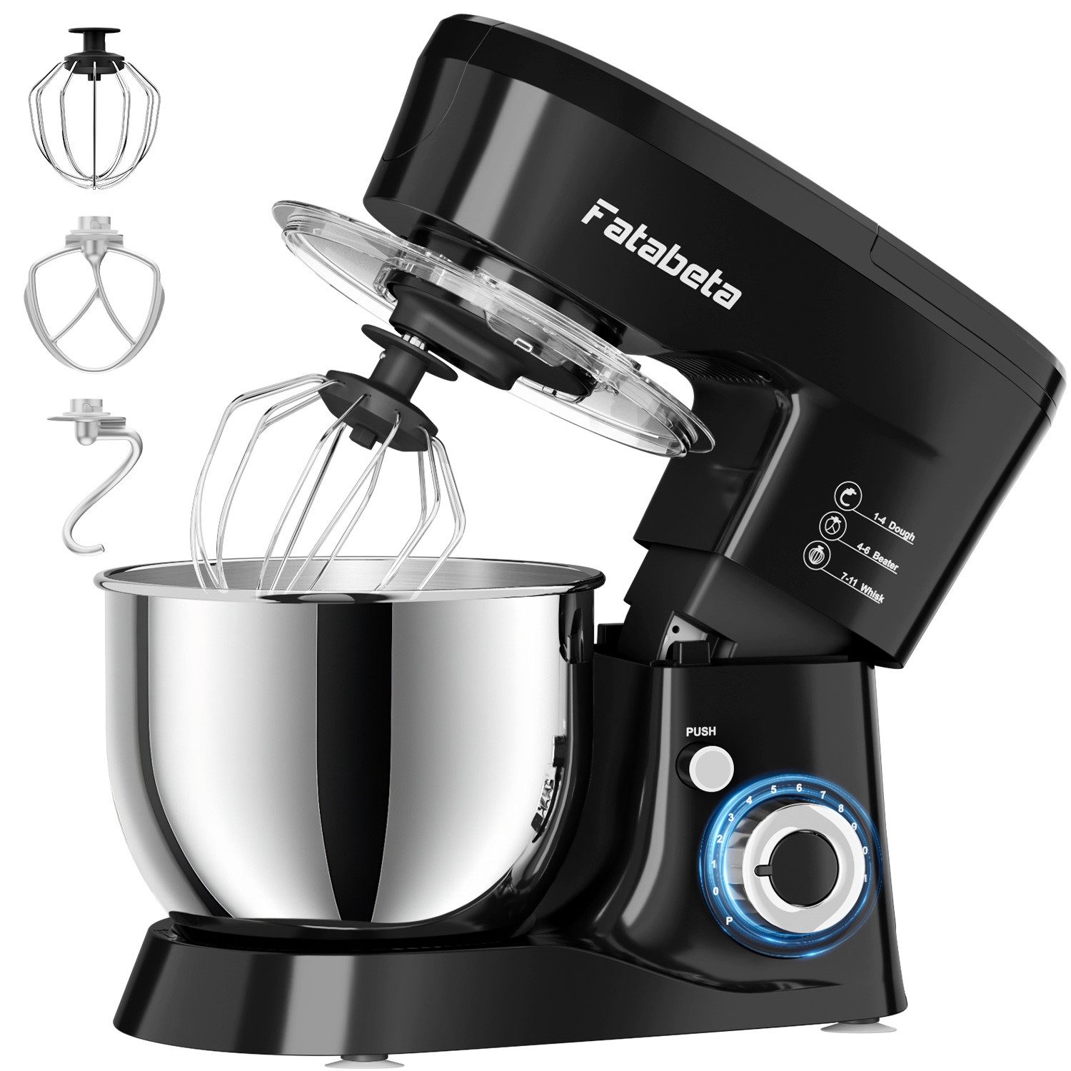 7MAGIC Küchenmaschine, 1000 W, Knetmaschine, Kompakt Küchenmaschine