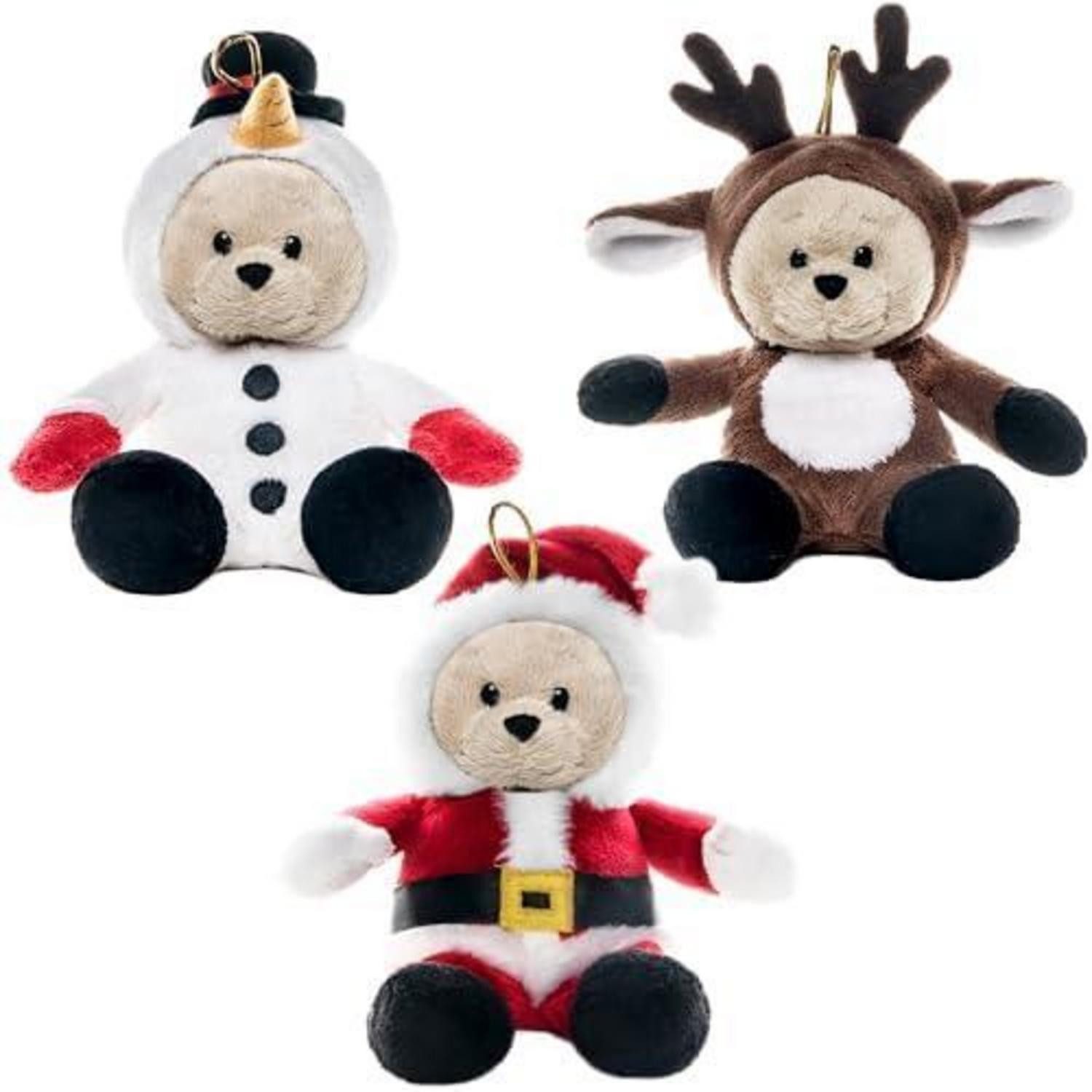LuxusKollektion Kuscheltier Kuscheltiere 18 cm Teddybären Plüsch Schneemann Rentier Weihnachtsbär