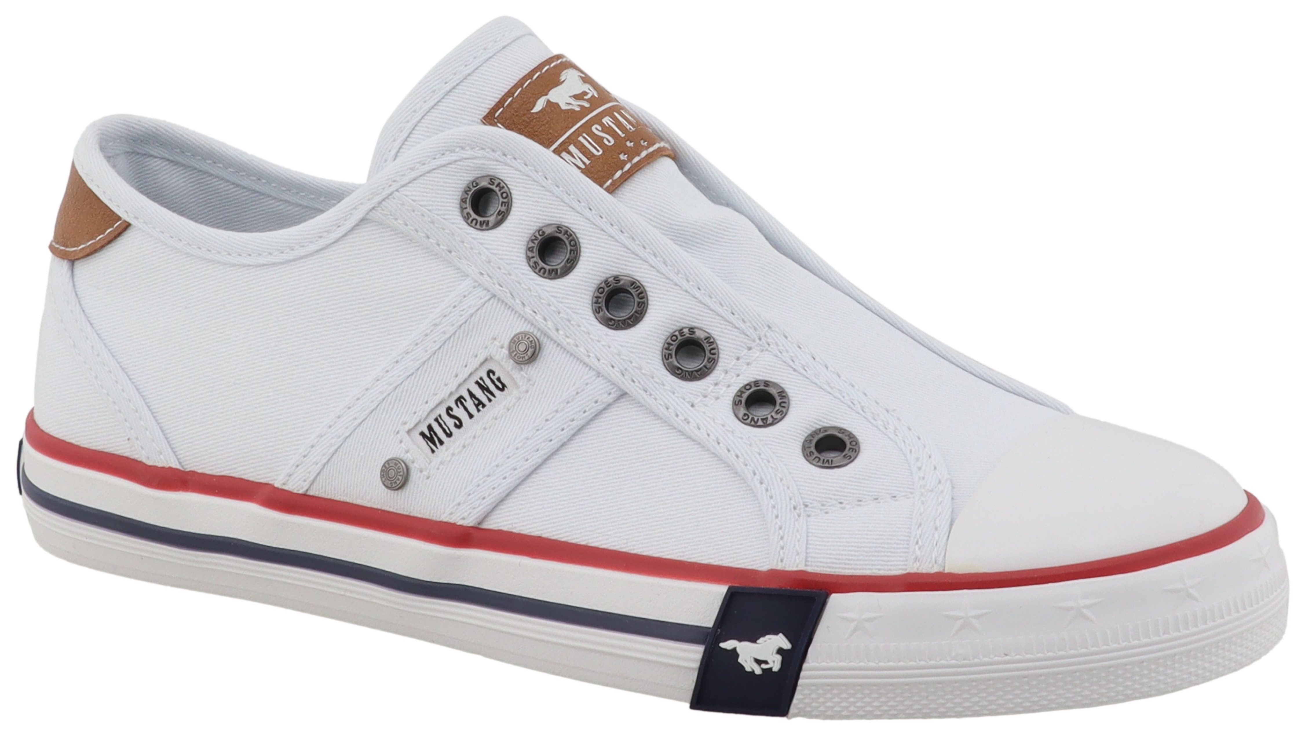 Mustang Shoes Winona Slip-On Sneaker Slipper, Halbschuh mit modischen Kontrastnähten