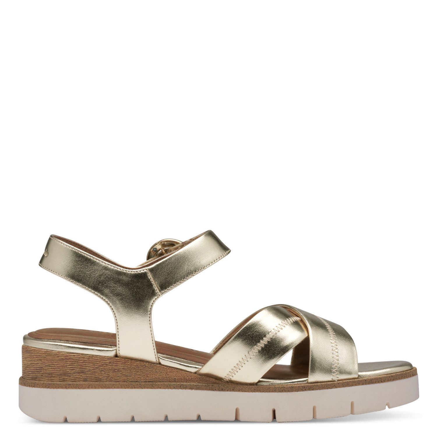 Tamaris Keilsandalette, Sommerschuh, Riemchensandale mit Ziernähten