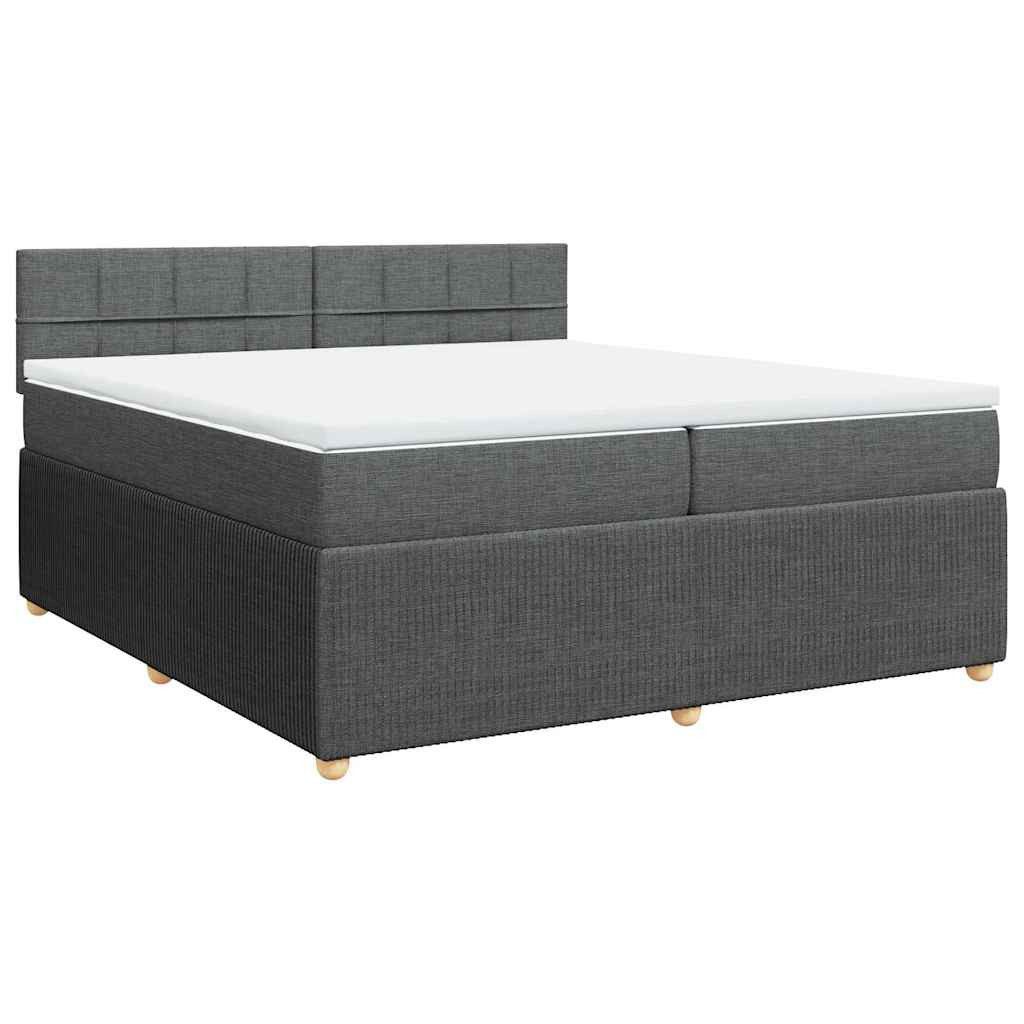 Bett Boxspringbett mit Matratze Dunkelgrau 200x200 cm Stoff