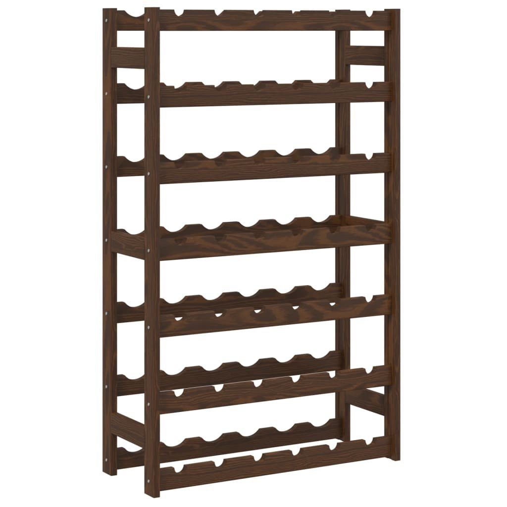 Weinregal Weinregal für 42 Flaschen Braun Massivholz Kiefer