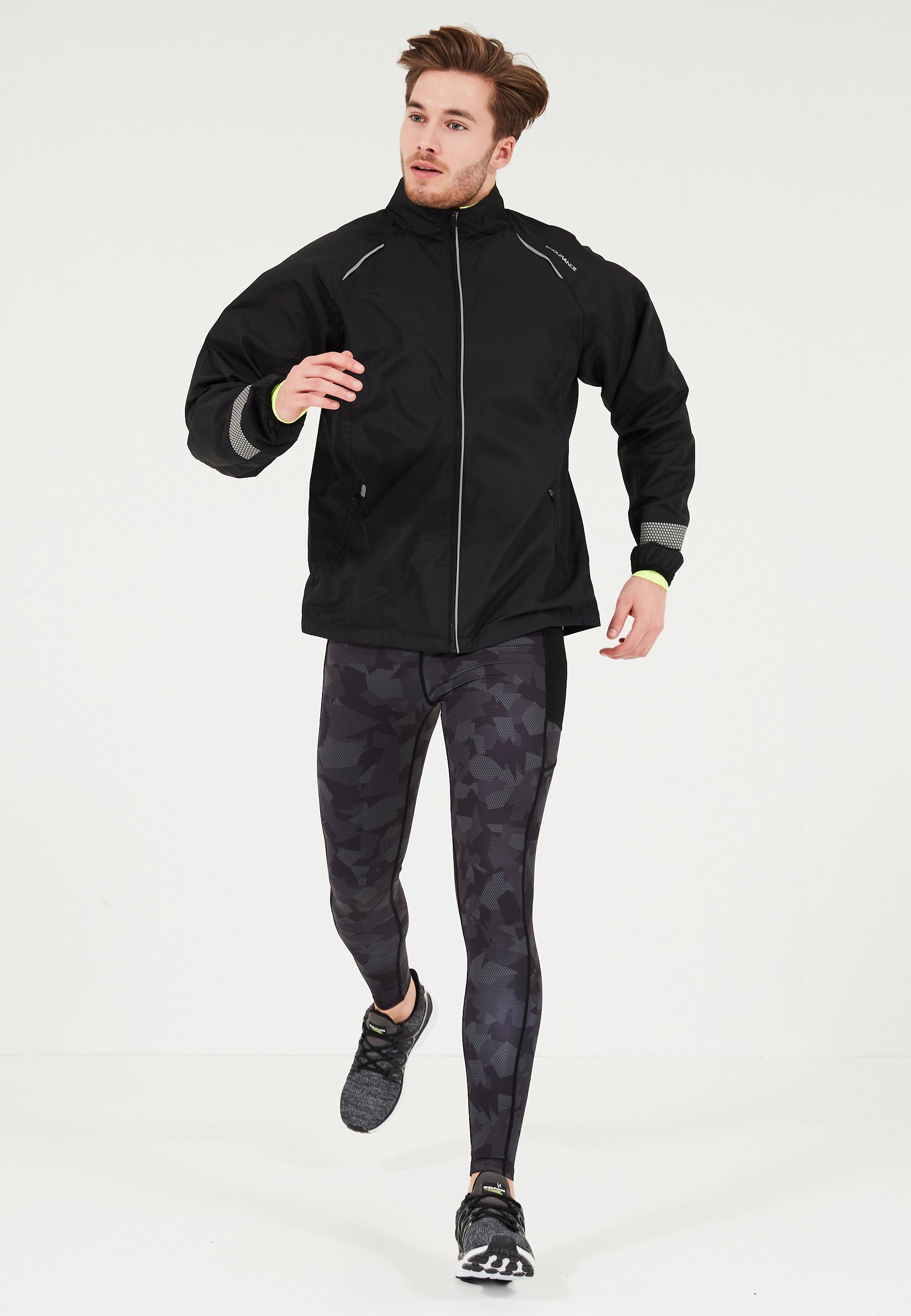 schwarz Elementen extra großen mit Earlington reflektierenden ENDURANCE Laufjacke