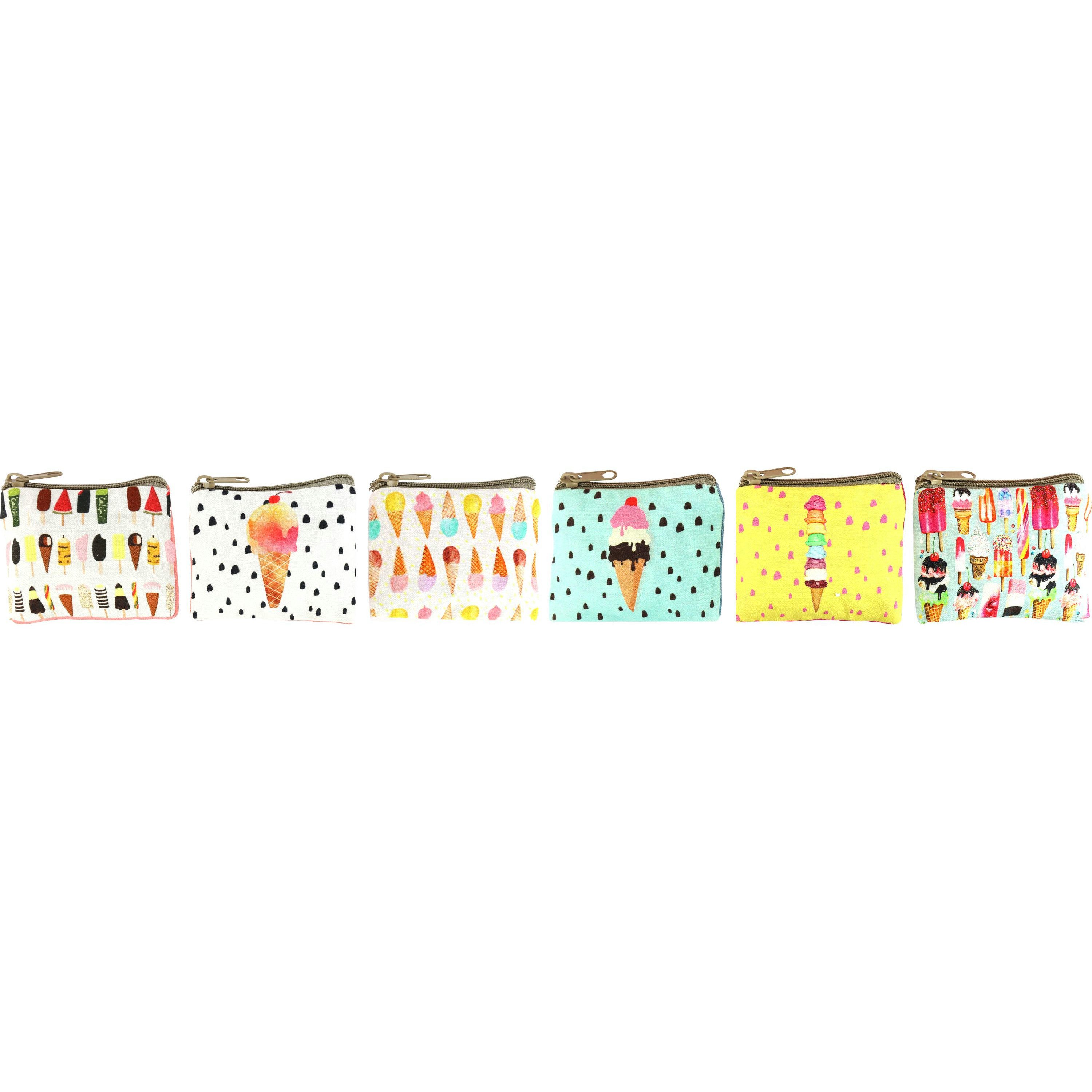 FURNARO Handtasche (6-tlg. Taschenset), Verspieltes Eis Design aus Stoff