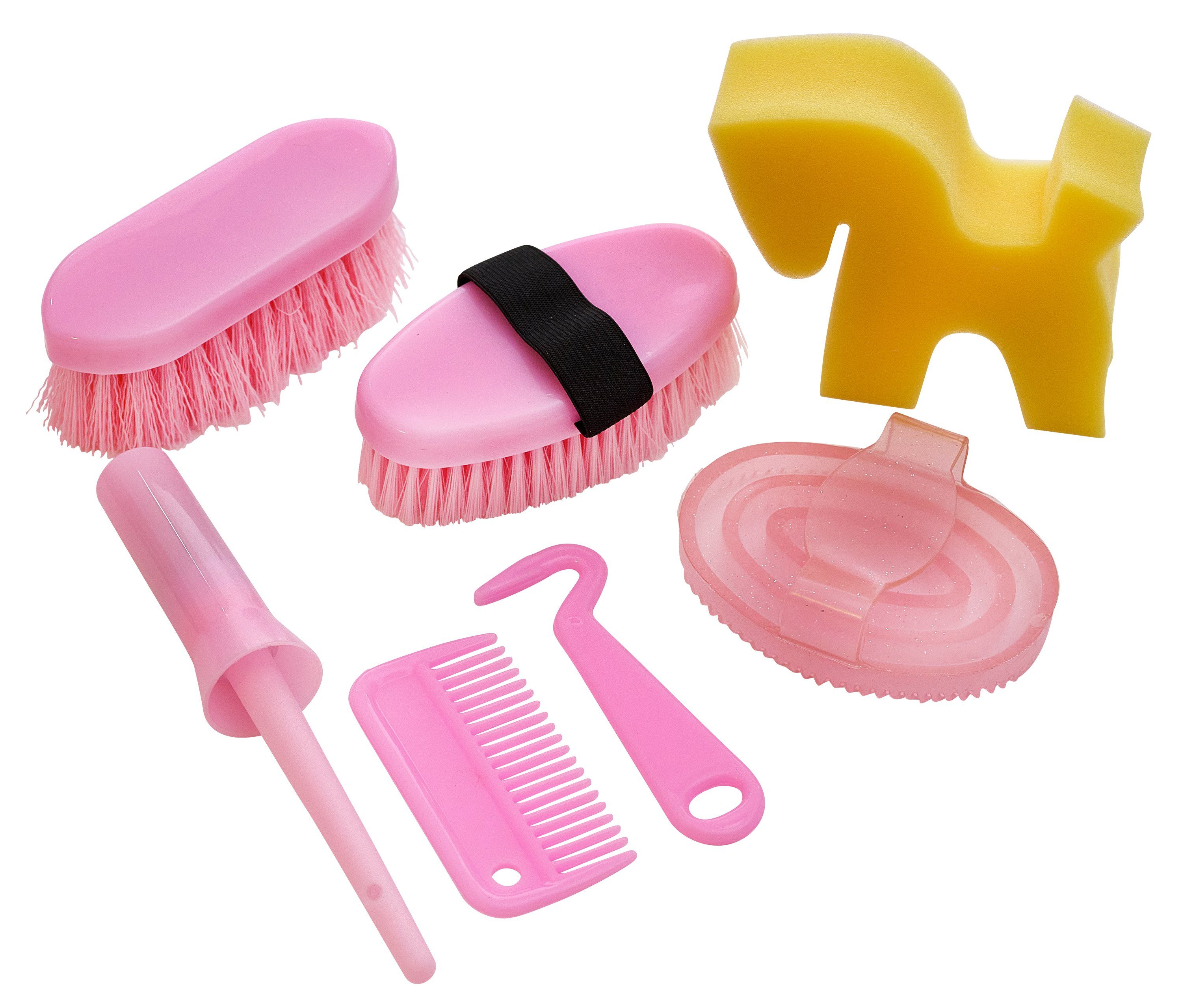 Pink Papaya Spiel Putztasche "Lexington" 7-teilige Pony Putzbox in Pink, Kinderspiel, die ideale Ergänzung für alle Pink Papaya Pferde