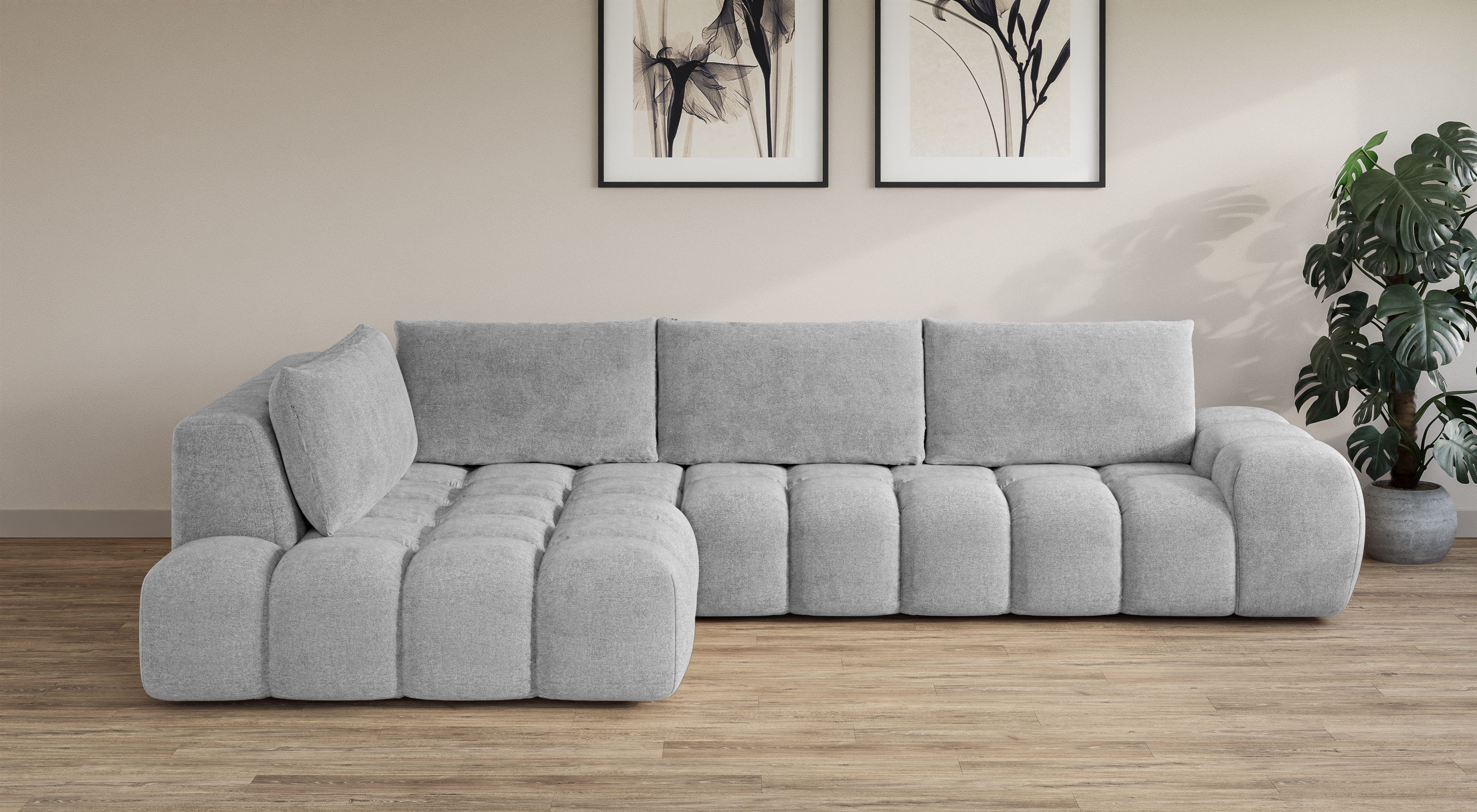 INOSIGN Ecksofa "AZITA Designsofa, elegant und bequem L-Form, Bubble-Optik" günstig online kaufen