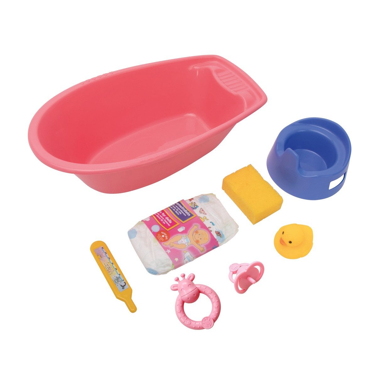 Heless Puppen Badewanne Badewannenset mit Zubehör 40,5x23x15cm