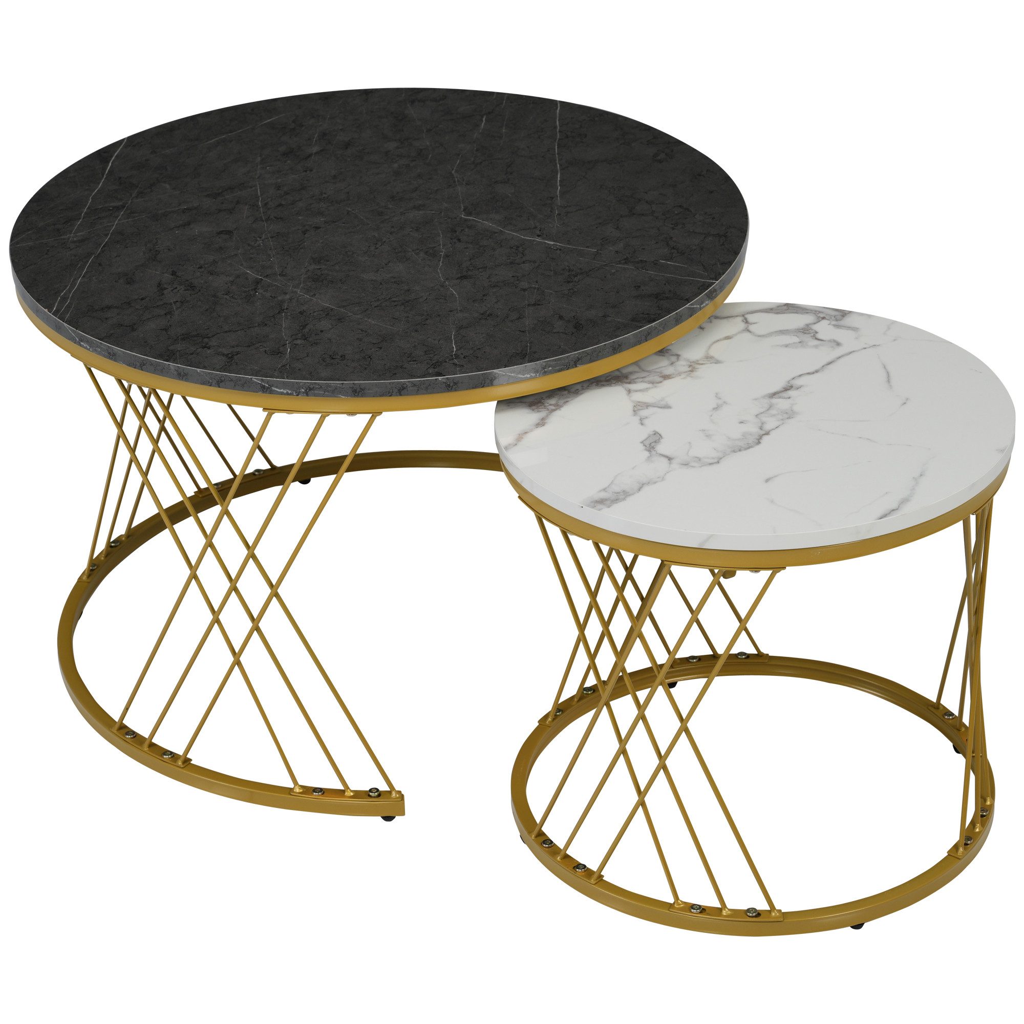 OKWISH Couchtisch (Satz von 2, Goldene günstig online kaufen