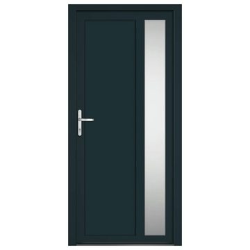 vidaXL Haustür Hauseingangstür Haustür Anthrazit 98x208 cm PVC Glas-Element Linkshänd