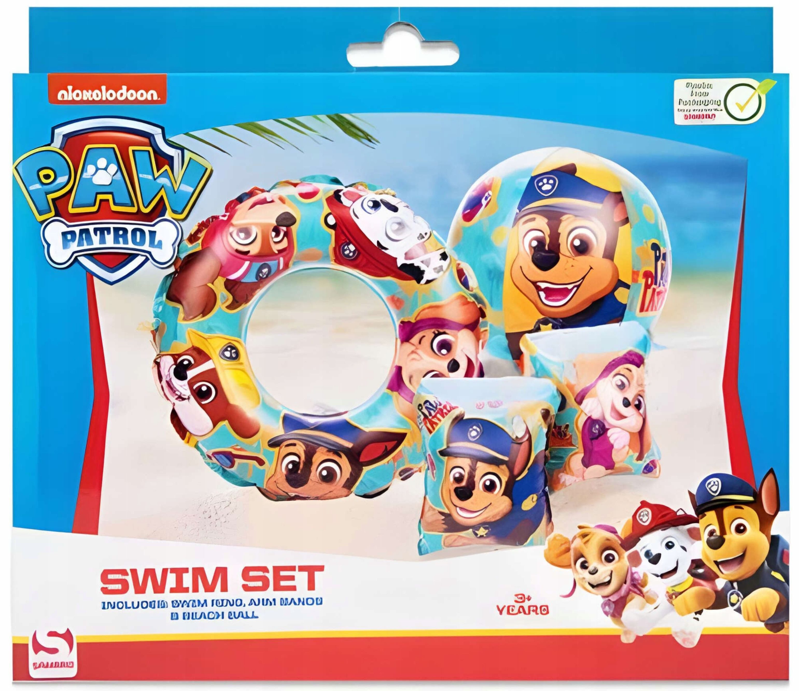 PAW PATROL Schwimmflügel PAW Patrol Schwimmset: Boot, Schwimmflügel, Ball, Schwimmring – 100 cm (4-tlg)
