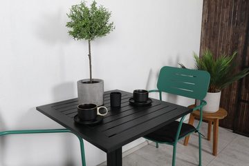 ebuy24 Garten-Essgruppe Way Gartenset Tisch 70x70cm und 2 Stühle Nicke grü, (3-tlg)