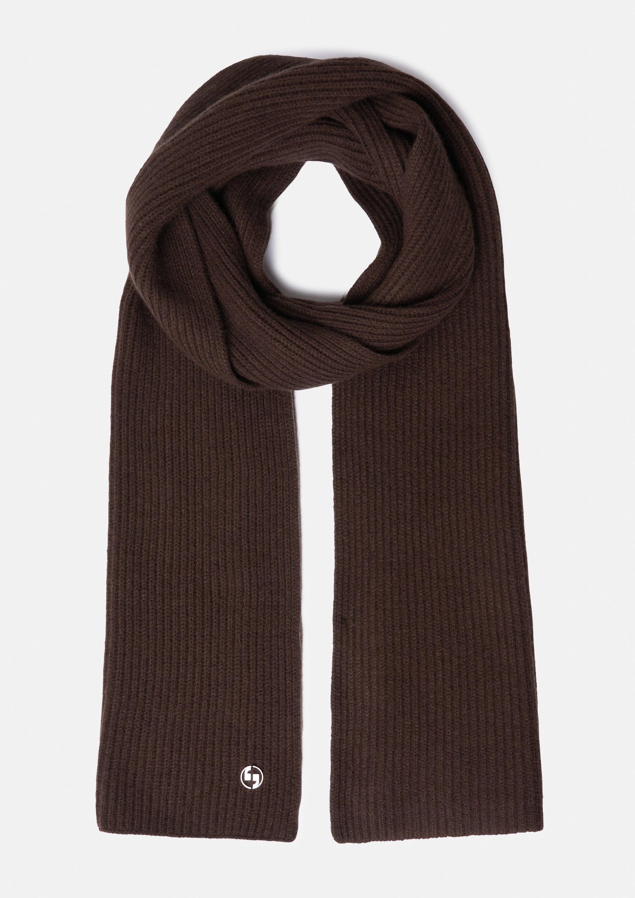 comma Schal Tuch, Strickschal aus Wolle mit Label-Emblem günstig online kaufen