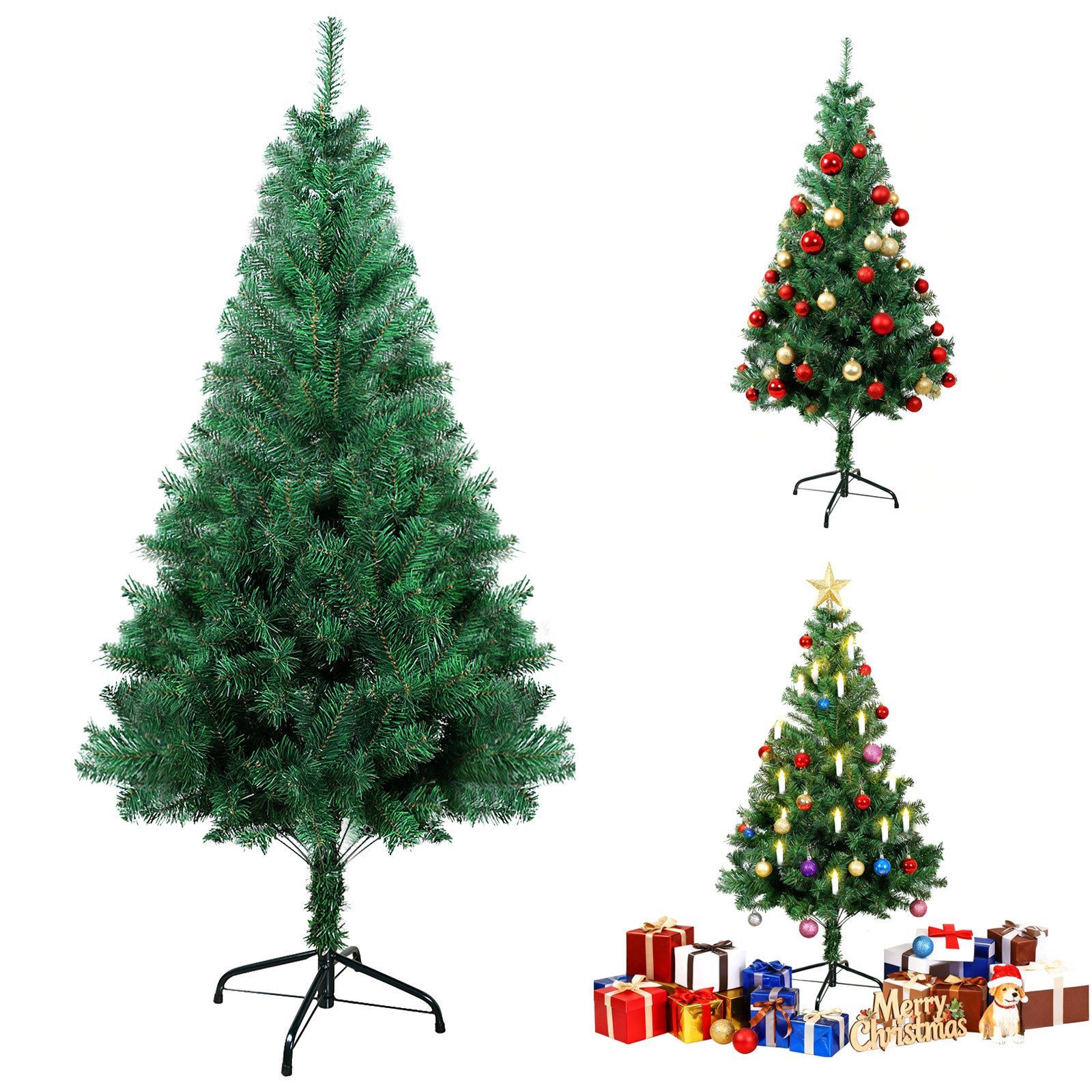 Künstlicher Weihnachtsbaum XM-3-9 Grün Weiß Christbaum mit ca. 200, 400, 600 Spitzen