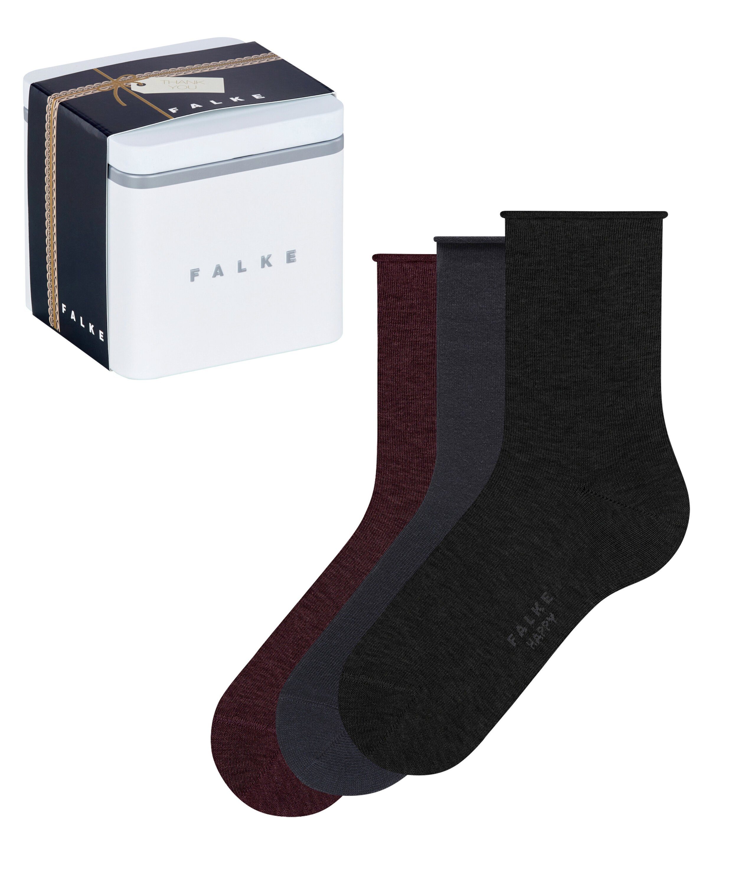 3-Pack (3-Paar) FALKE (0050) Socken Happy Giftbox sortiment