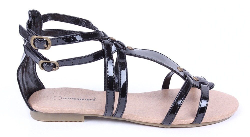 Sarcia.eu Schwarze Römersandalen mit Stifte 38 günstig online kaufen