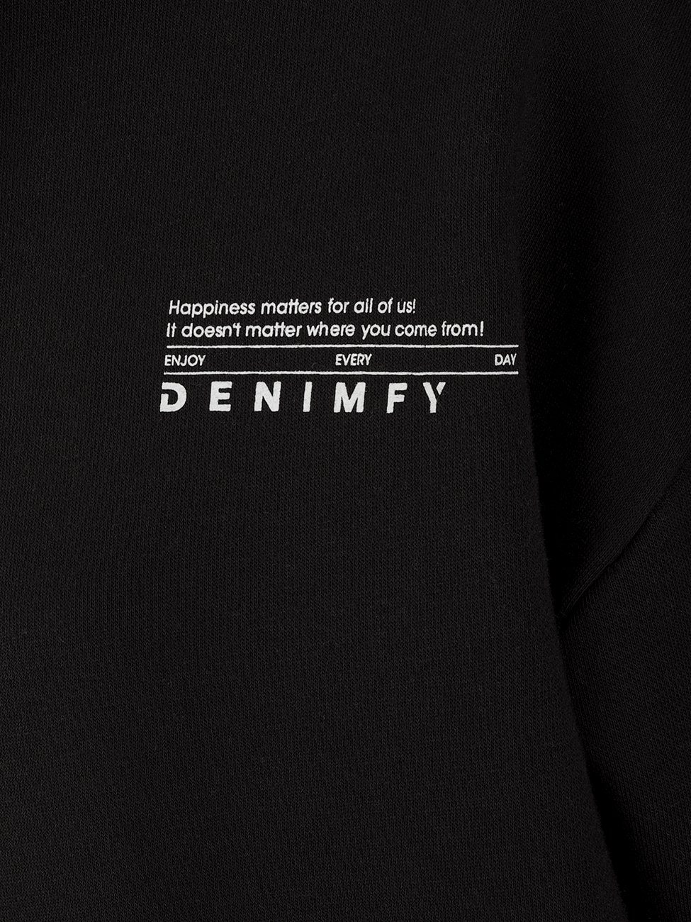 DENIMFY Sweatkleid Damen Kapuzenpullover DFAnna mit Kapuze Black Oversize Freizeitkleid (64000)