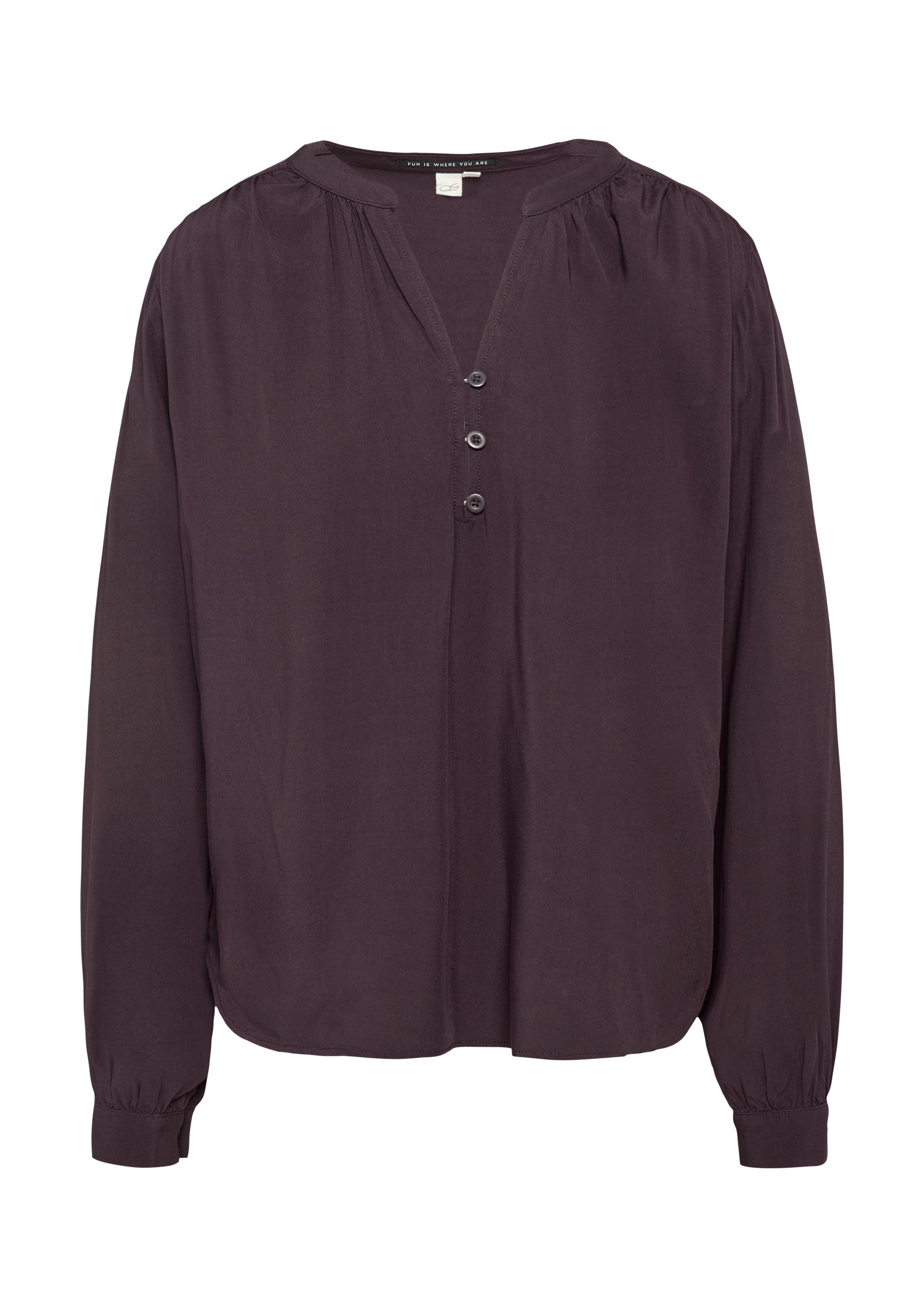 QS Langarmbluse Bluse Fließende Viskose-Bluse mit günstig online kaufen