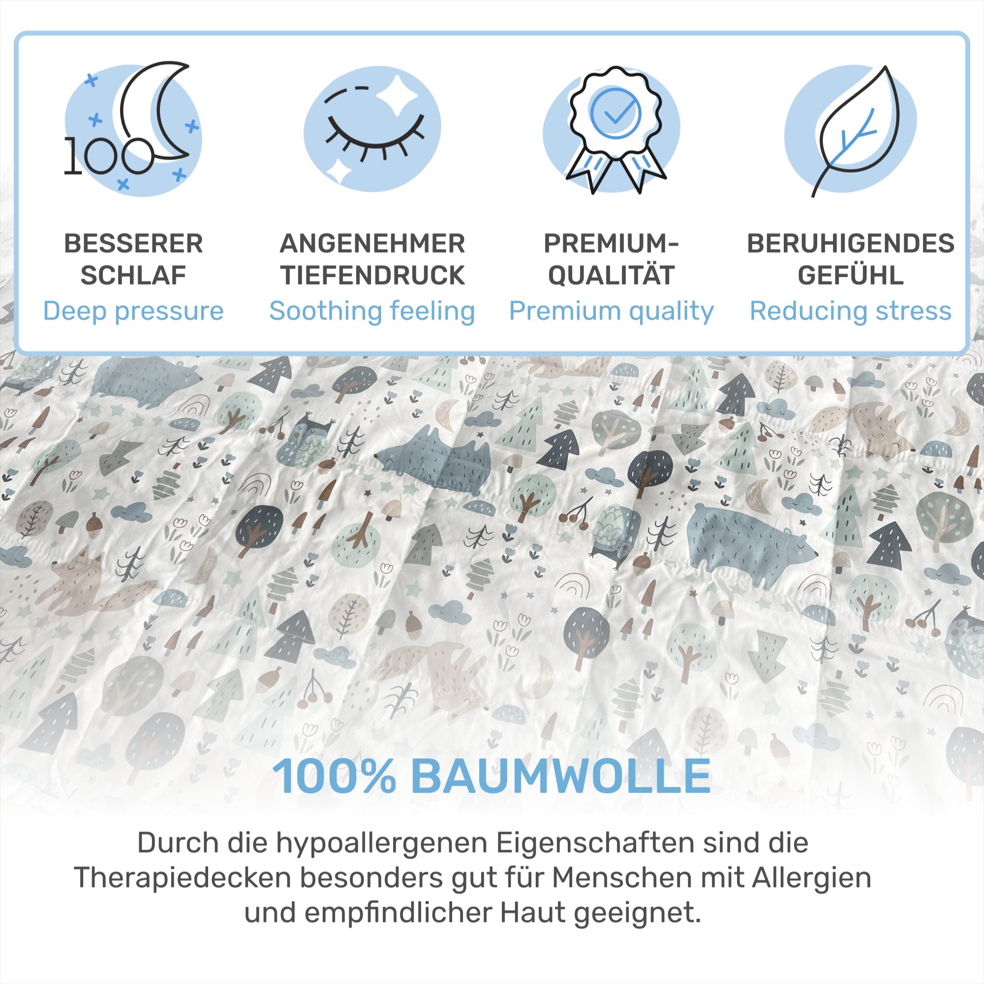 Dailydream Gewichtsdecke Kinder Therapie-Bettdecke aus Baumwolle, 2,3Kg, 90 günstig online kaufen