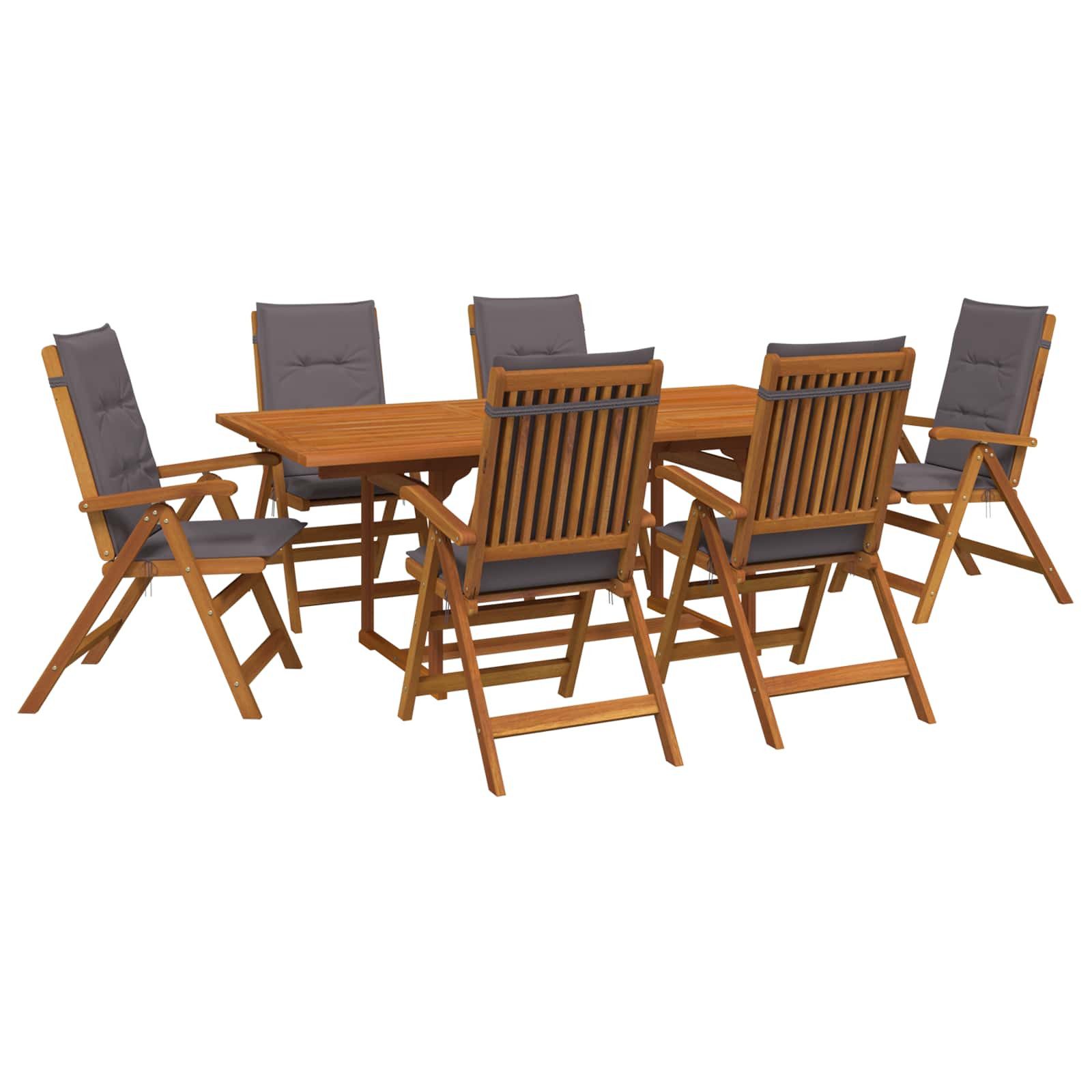 vidaXL Gartenlounge-Set 7-teiliges Garten Essset Natur Massivholz