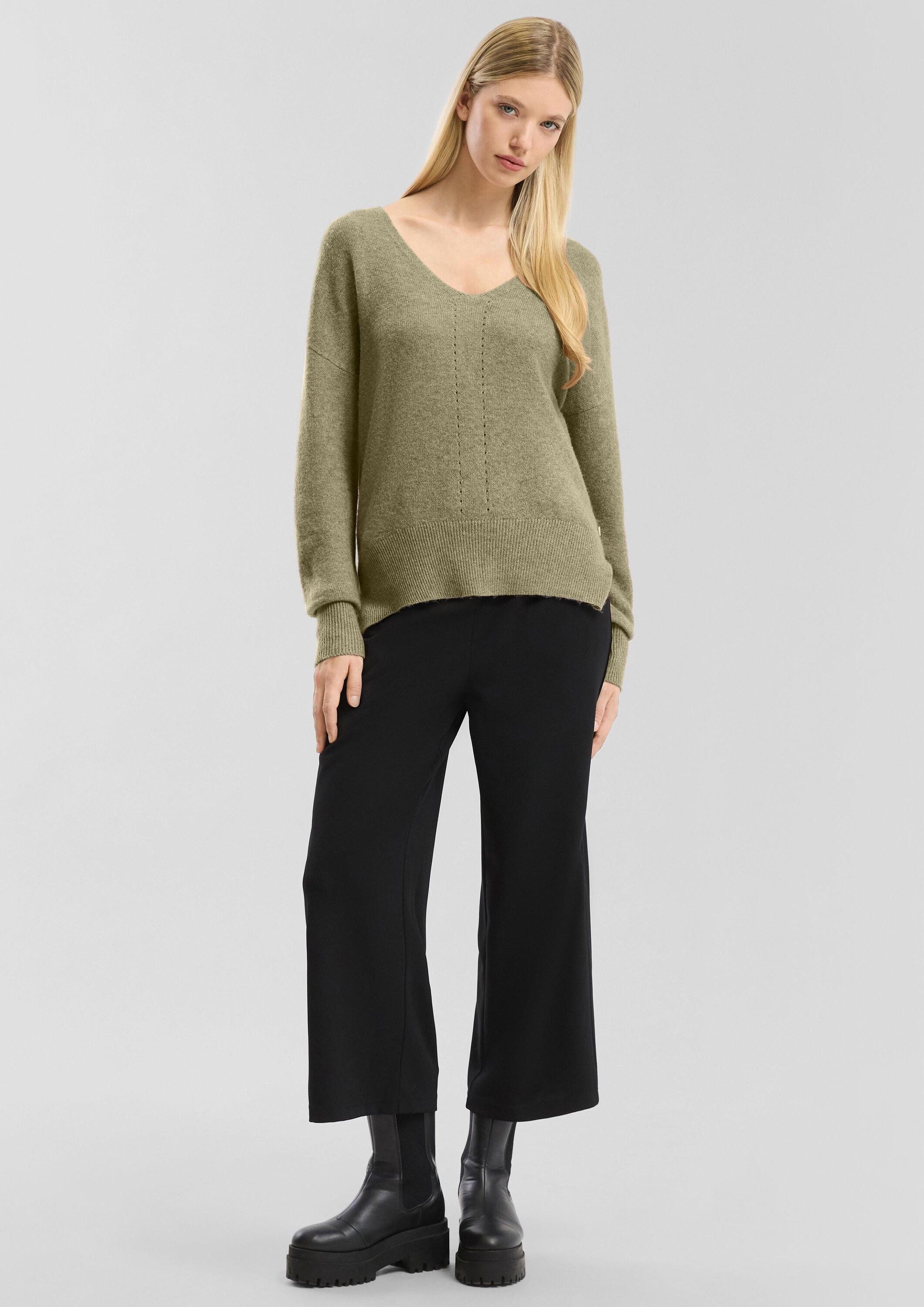 QS Longpullover Strickpullover Weicher Strickpullover mit Ajour-Detail