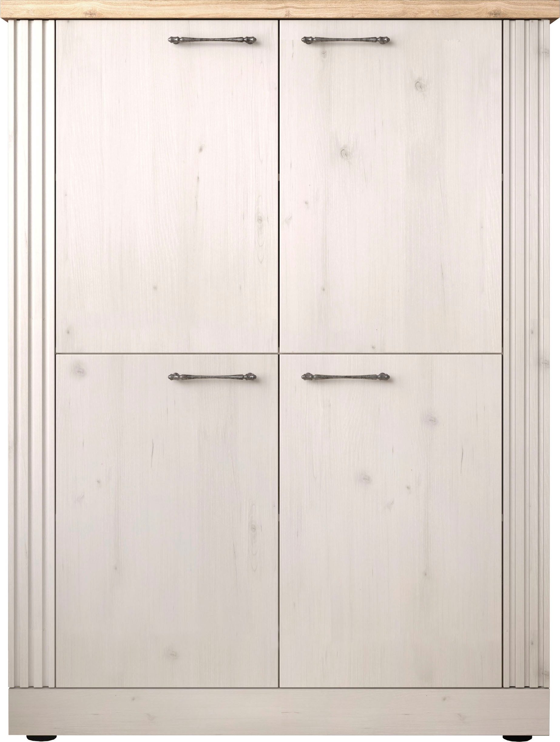 OTTO home Highboard Country Höhe 160 cm u. Breite 118 cm, Kommode mit 4 Türen, Schrank im Landhausstil, viel Stauraum, mit Metallgriffe, MDF-Rahmen