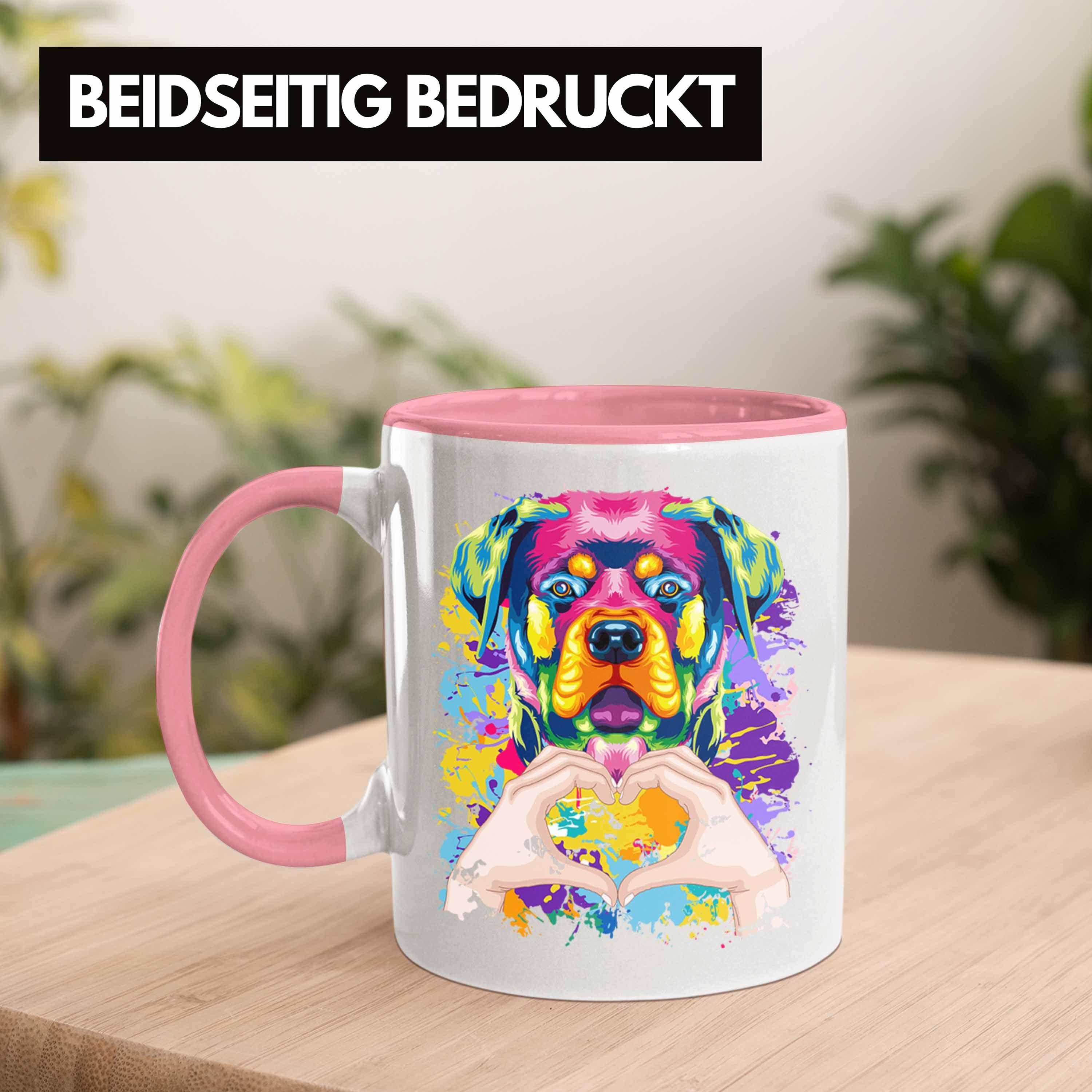 Trendation Tasse Rottweiler Besitzer Farbe Love Lustiger Geschenk Rosa Spruch Geschenk Tasse