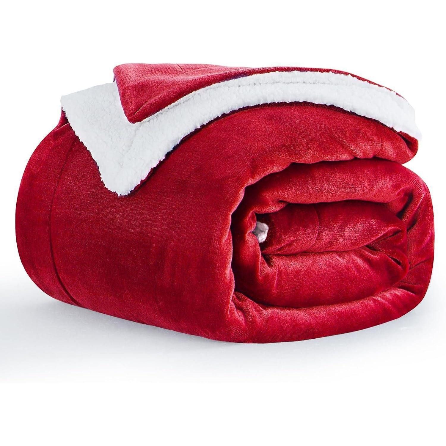 Wohndecke Flauschige Kuscheldecke Sherpa Rot 150x200cm Extra Warm, LuxusKollektion
