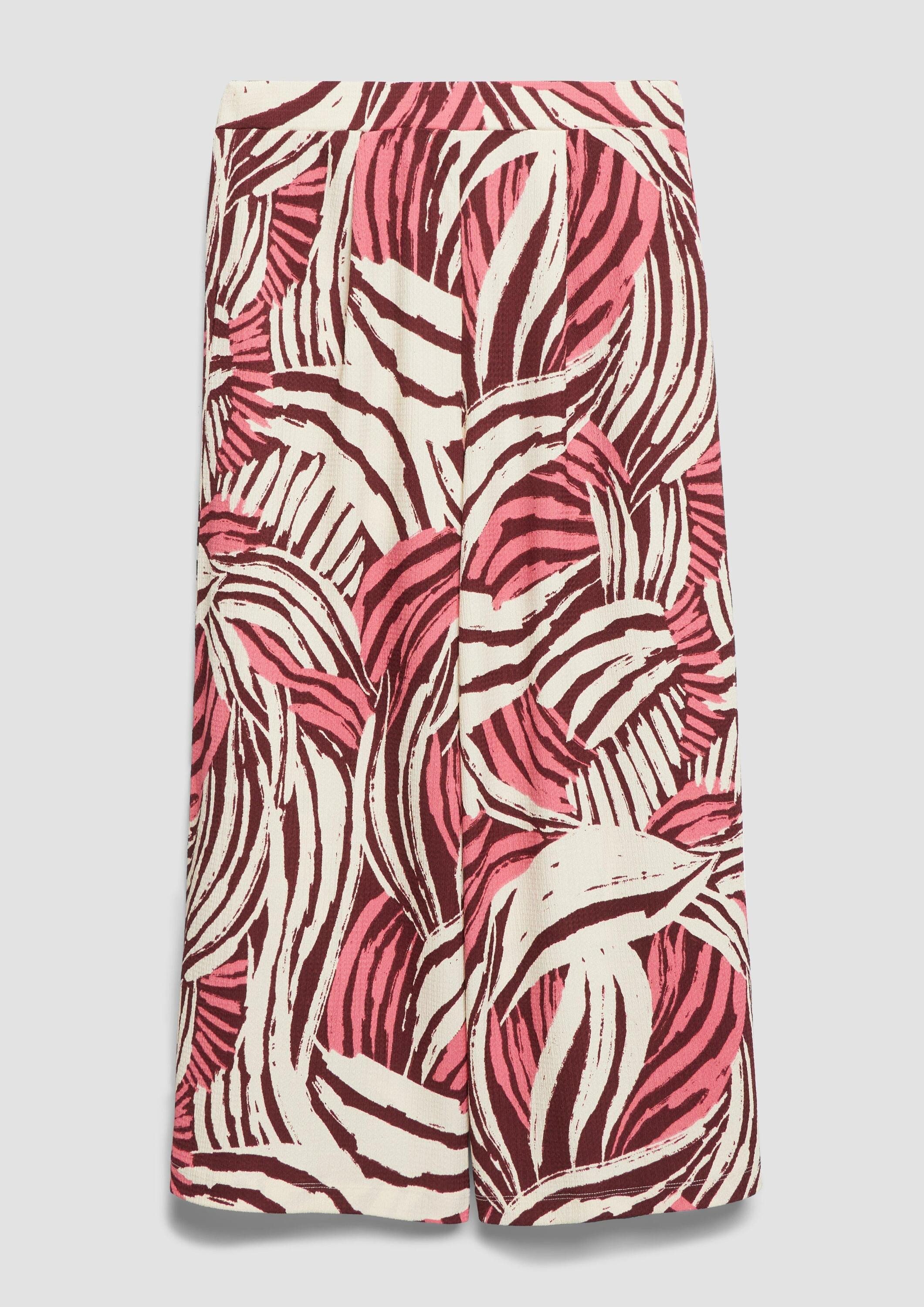 s.Oliver Culotte Hose Strukturierte Culotte mit Falten und Elastikbund