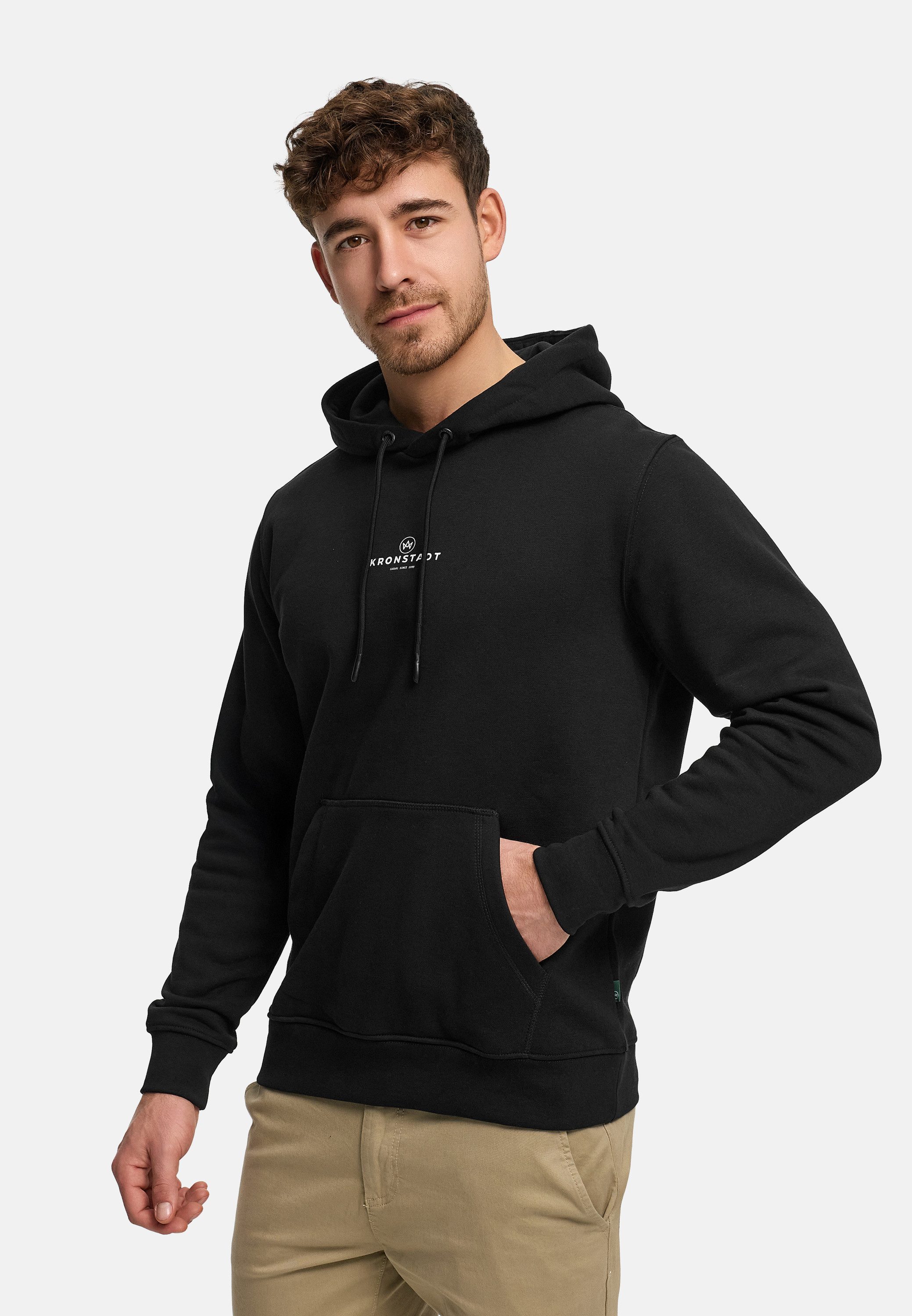 Kronstadt Hoodie Herren KSLars Printhoodie Herrenpullover Kapuze (Sweatshirt) Hoodie mit dezentem Logoprint auf der Brust