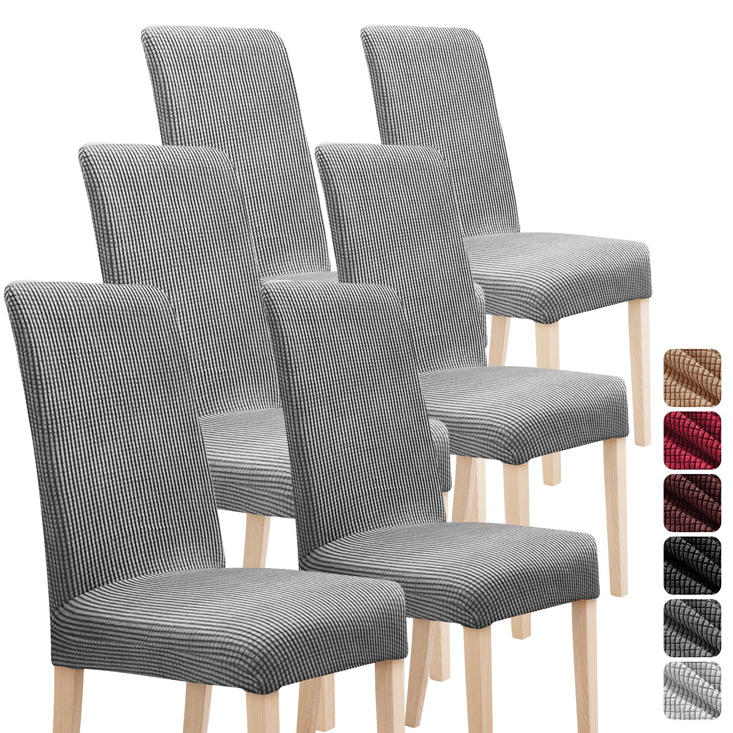 Simloveve Stuhlhusse Mikrofaser elastische Stretch Husse Bi-Elastic, 4/6er Set Universal für Stuhlbezug, Bankett, Hochzeit, Party