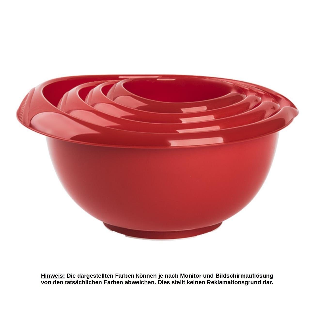 Engelland Rührschüssel Backschüssel-Set, Kunststoff, (Vorteils-Set, 4-tlg), spülmaschinengeeignet, mikrowellengeeignet, Ausgusslippe