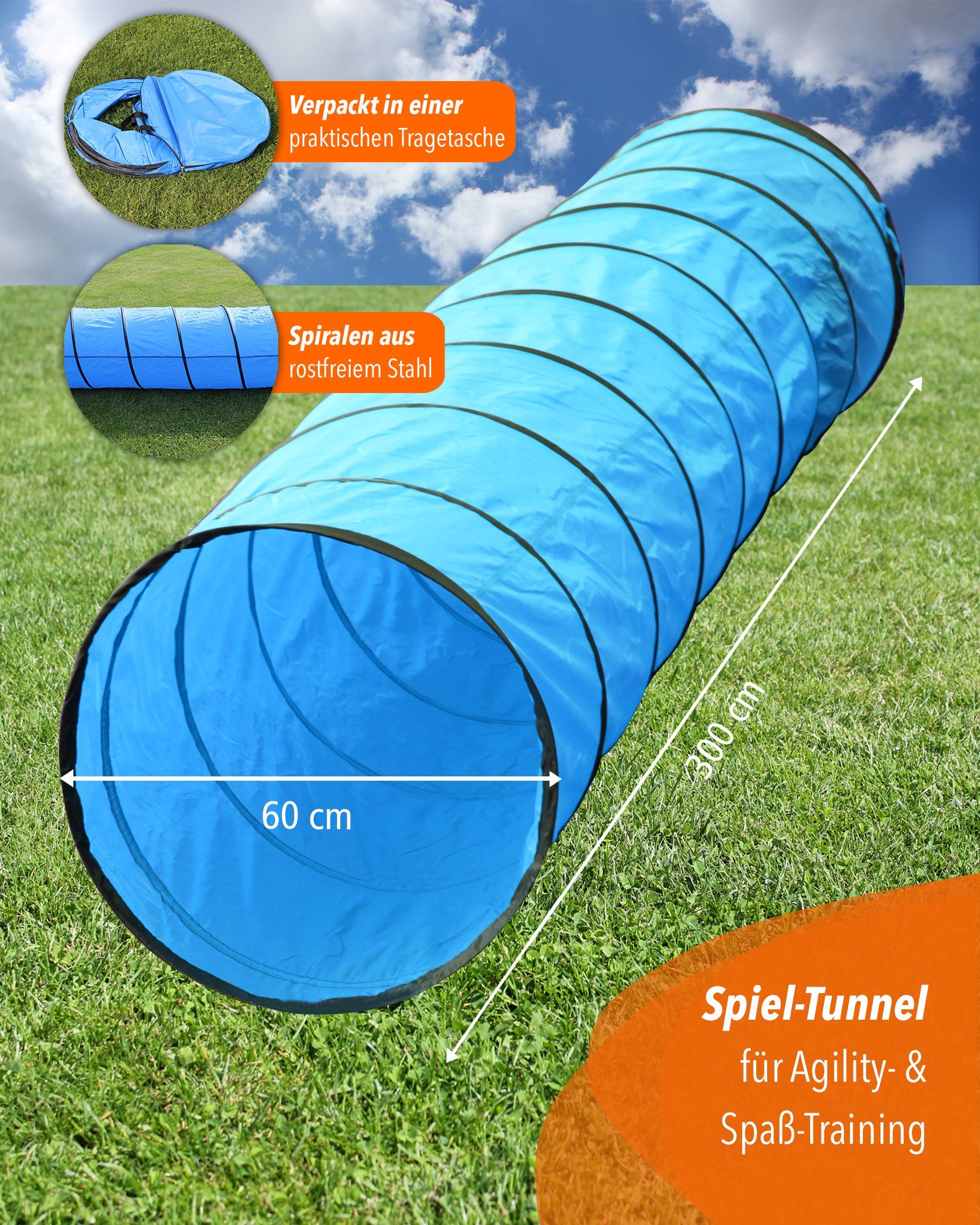 Superhund Agility-Tunnel Agility Spieltunnel, 3 m günstig online kaufen