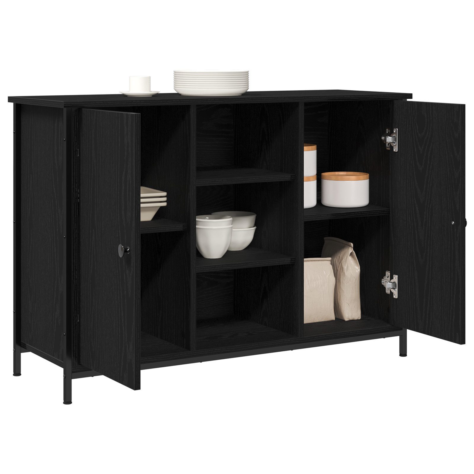 vidaXL Sideboard Sideboard Schwarz Eiche 100x35x70 günstig online kaufen