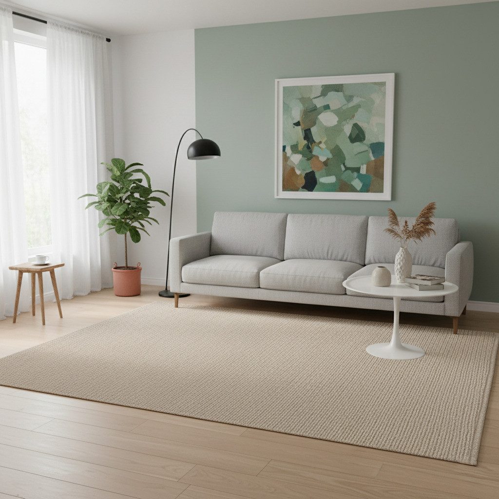 Pergamon Wollteppich Natur Teppich Wolle Skara, Rechteckig, Höhe: 15 mm