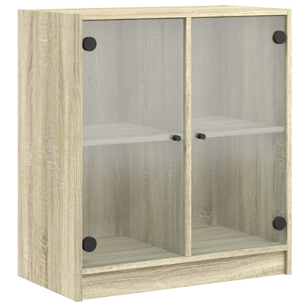 vidaXL Beistellschrank Beistellschrank mit Glastüren Sonoma-Eiche günstig online kaufen