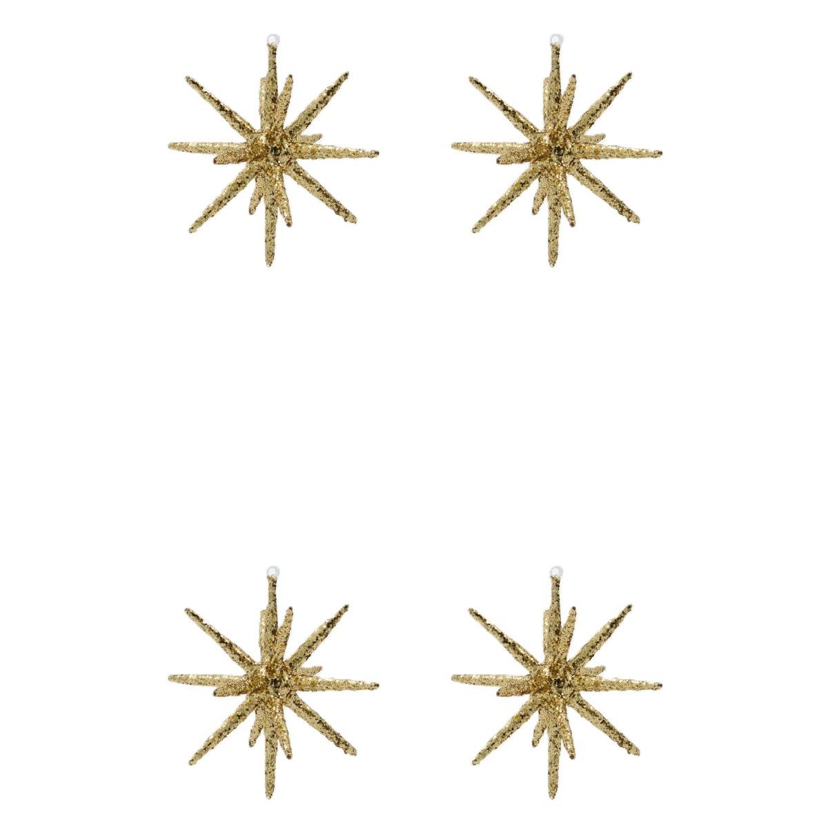 House Doctor Dekoobjekt Ornamente SPIKE 4er Set braun glitzer, Ø 12 cm