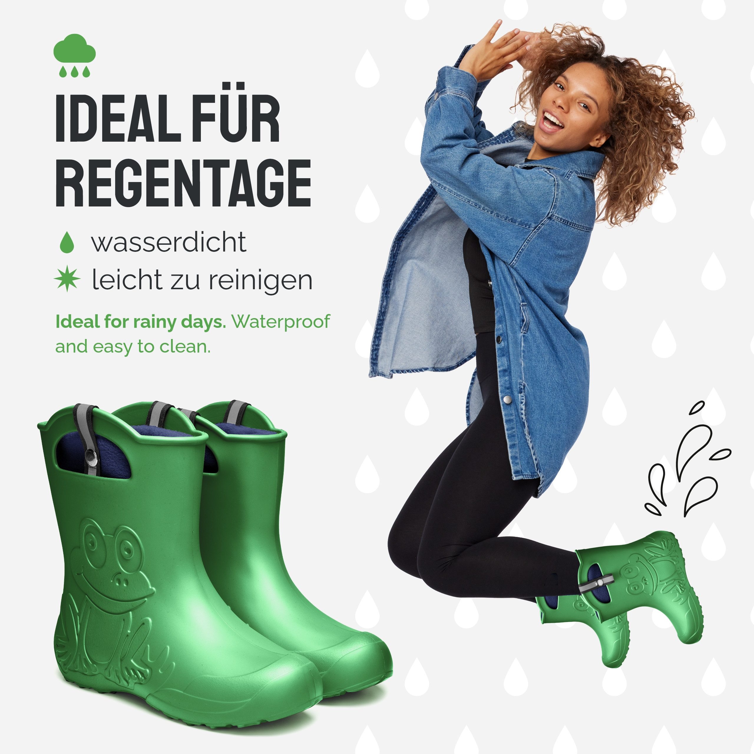 Ladeheid Damen federleichte EVA Gummistiefel Regenschuhe gefüttert LA-CA-23 Gummistiefel