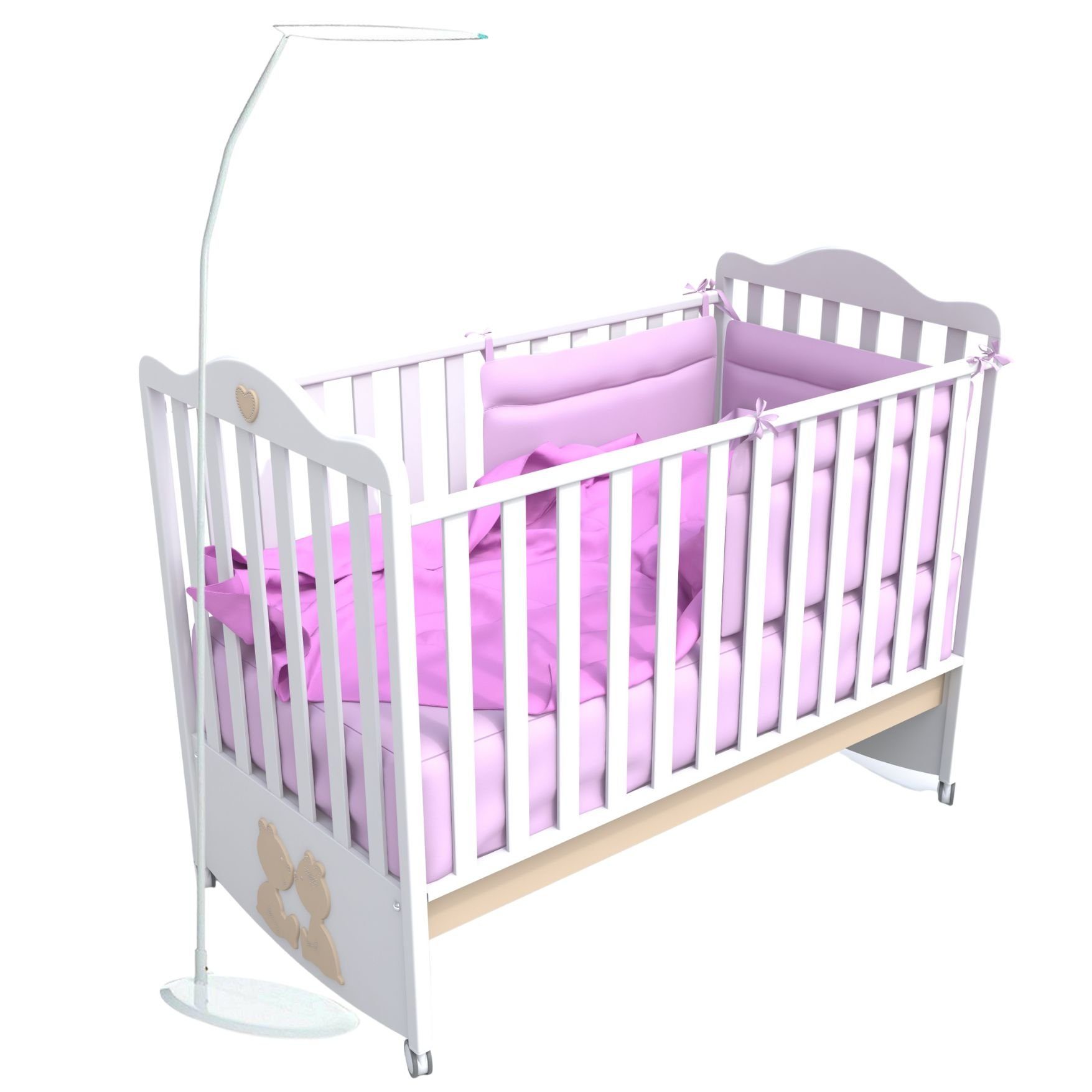 Himmelstange Himmelstange 4871 Freistehend weiß Babybett Himmelhalter, Babymajawelt, geklemmt, Standsicher, Höhe 150cm, Made in EU