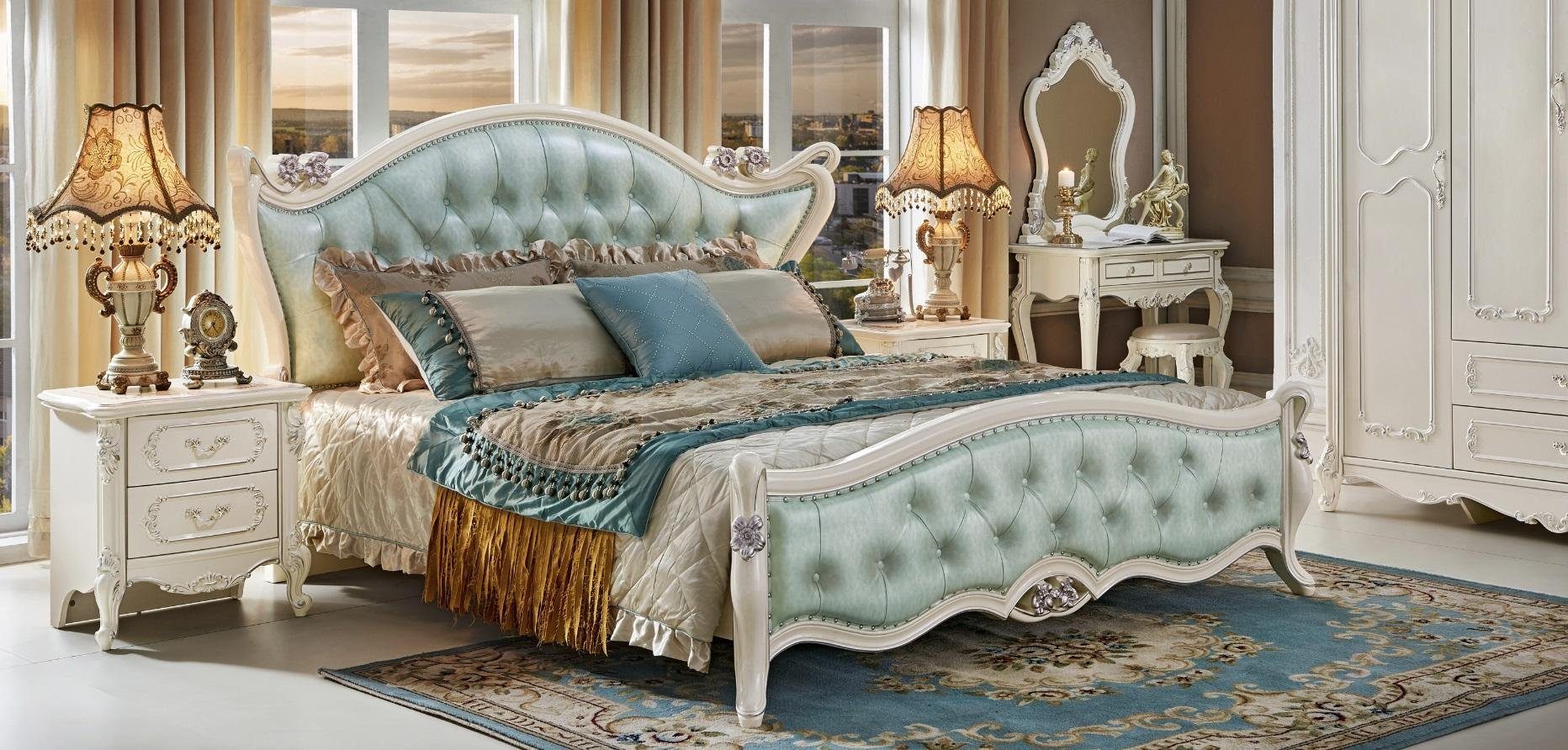 Hotel Palast Chesterfield Luxus Königliches Bett Bett, JVmoebel Leder Betten
