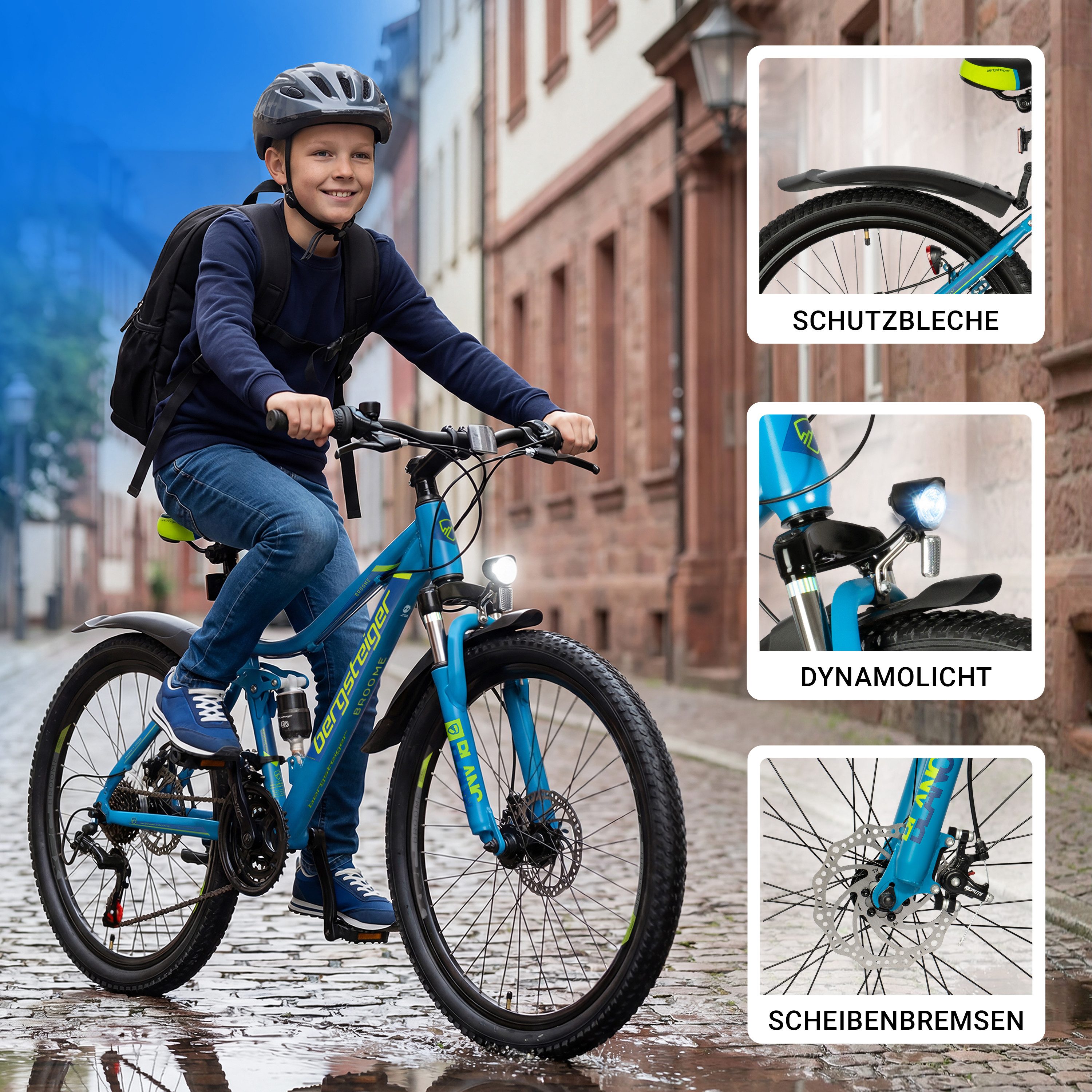 bergsteiger Kinderfahrrad Broome 24, 26 Zoll, Damen, Herren, Mountainbike, 21 Gang Shimano Shimano Tourney Schaltung Schaltwerk, Kettenschaltung, Scheibenbremse – Bild 3 von 5