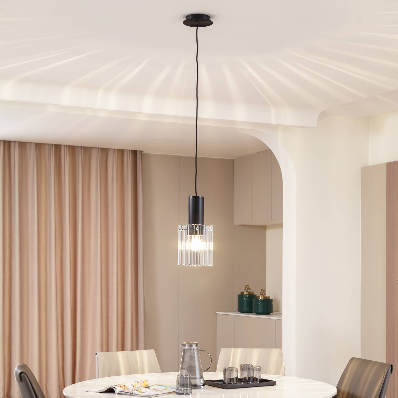 Lucande Hängeleuchte Eirian, Glas Transparent IP20, 1 x 15 W LED