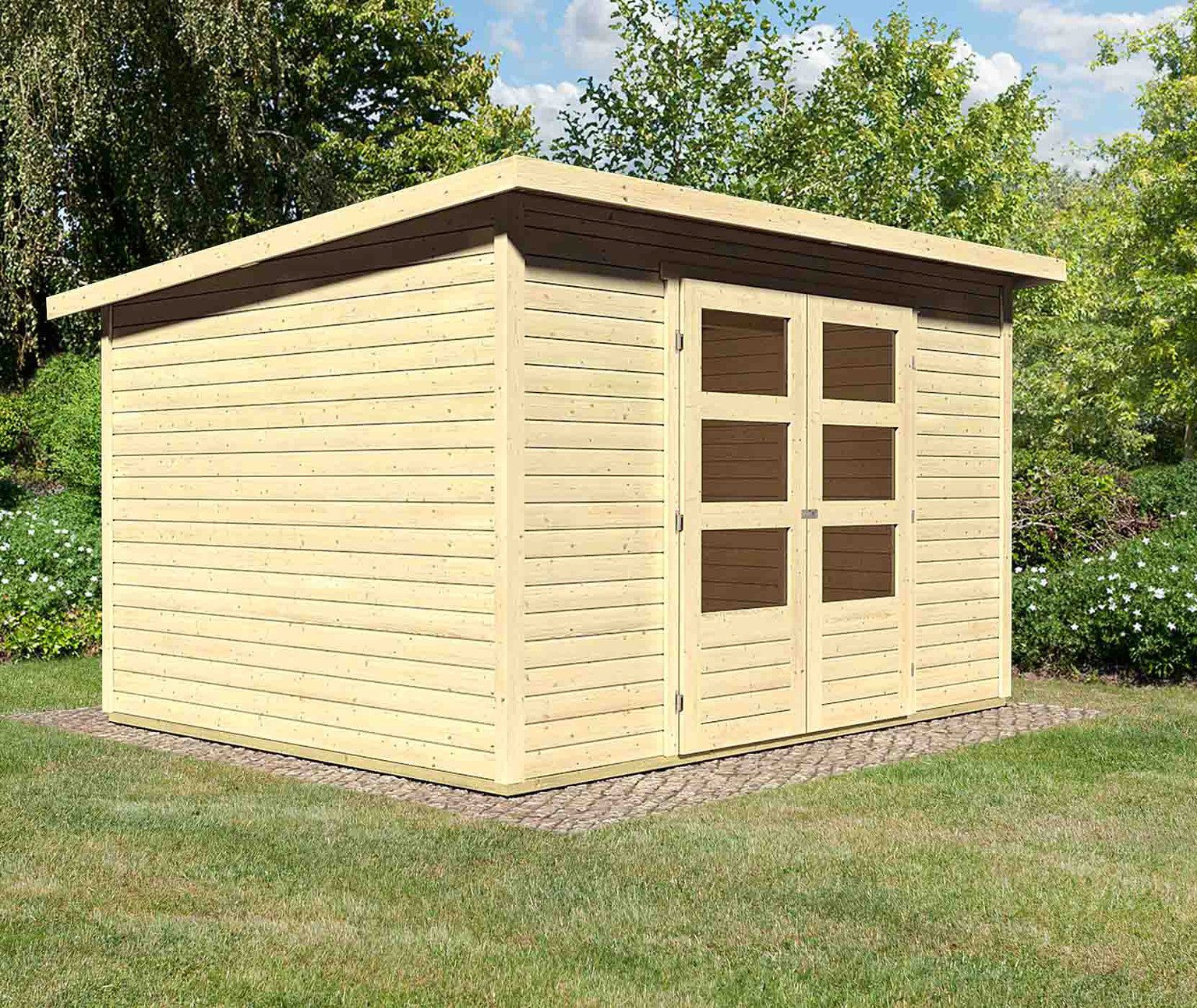 Karibu Gartenhaus Karibu Gartenhaus Stockach, 19 mm, 330 x 282 cm, Typ 5, natur, ohne Anbau