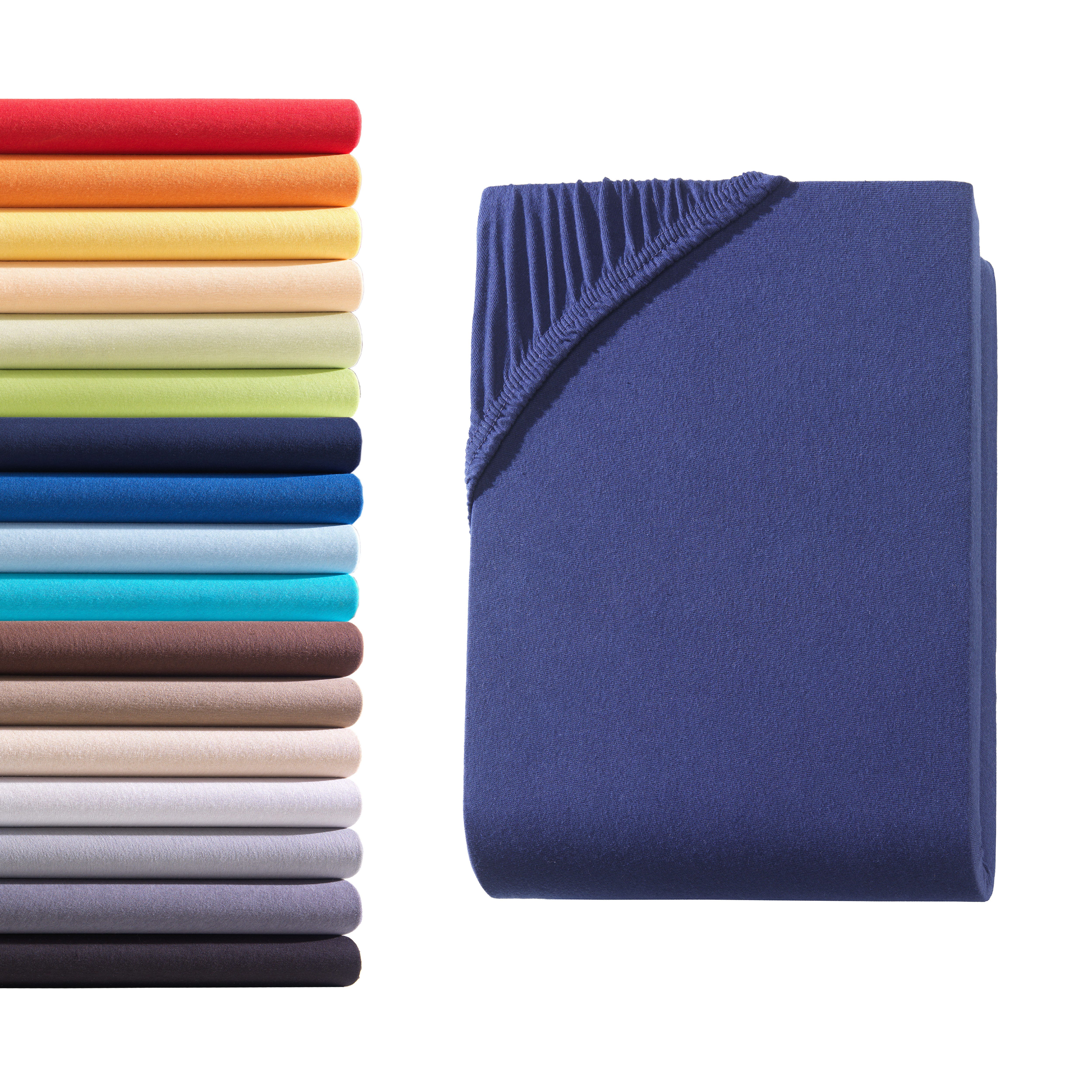 Hometex Premium Textiles Spannbettlaken Jersey Spannbettlaken 100% Baumwolle, Jersey, Gummizug: Rundumgummizug, Premium-Jersey Matratzenhöhe bis 23 cm