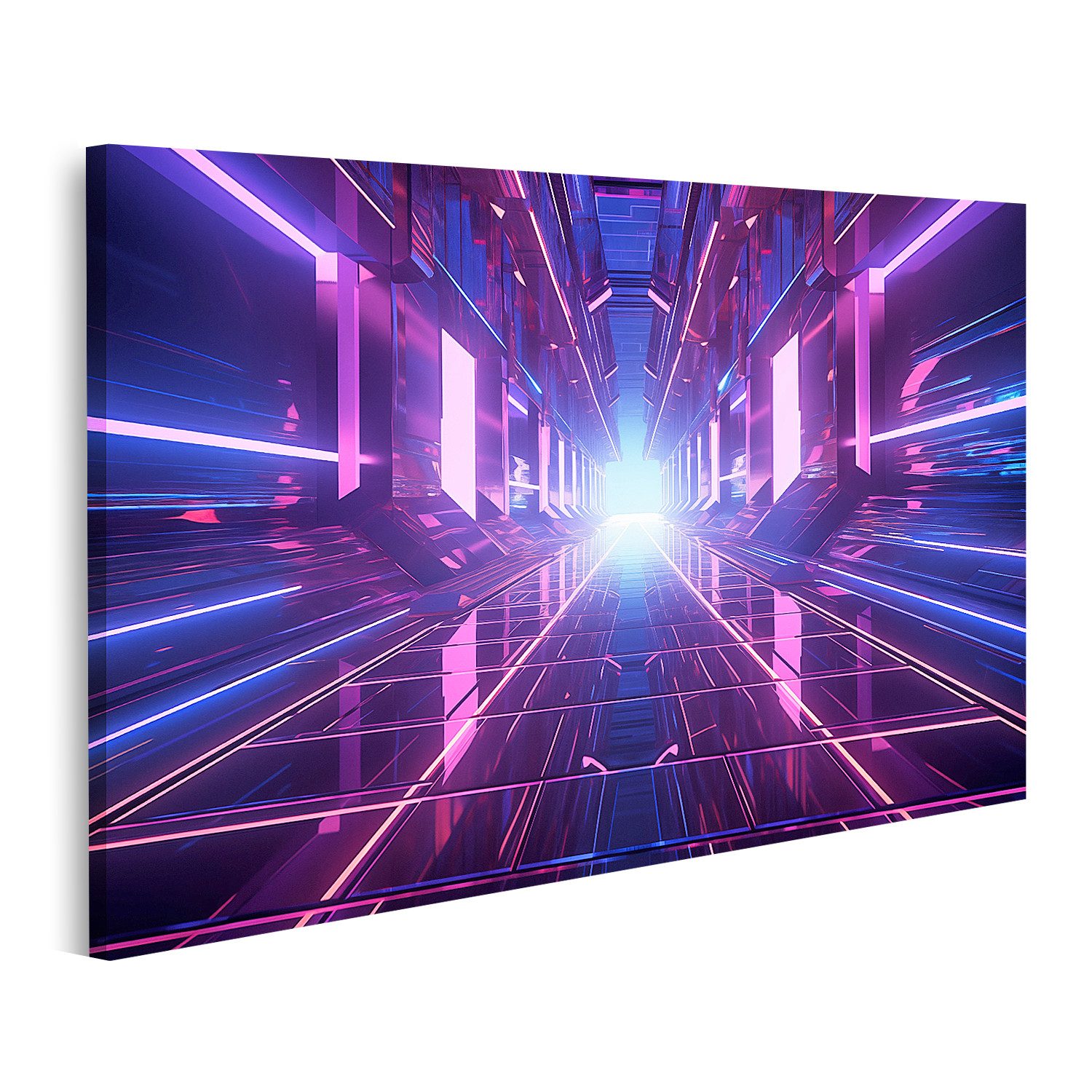 islandburner Leinwandbild abstrakte futuristische Neon farbige Lichter Strahl fluoresz Bilder