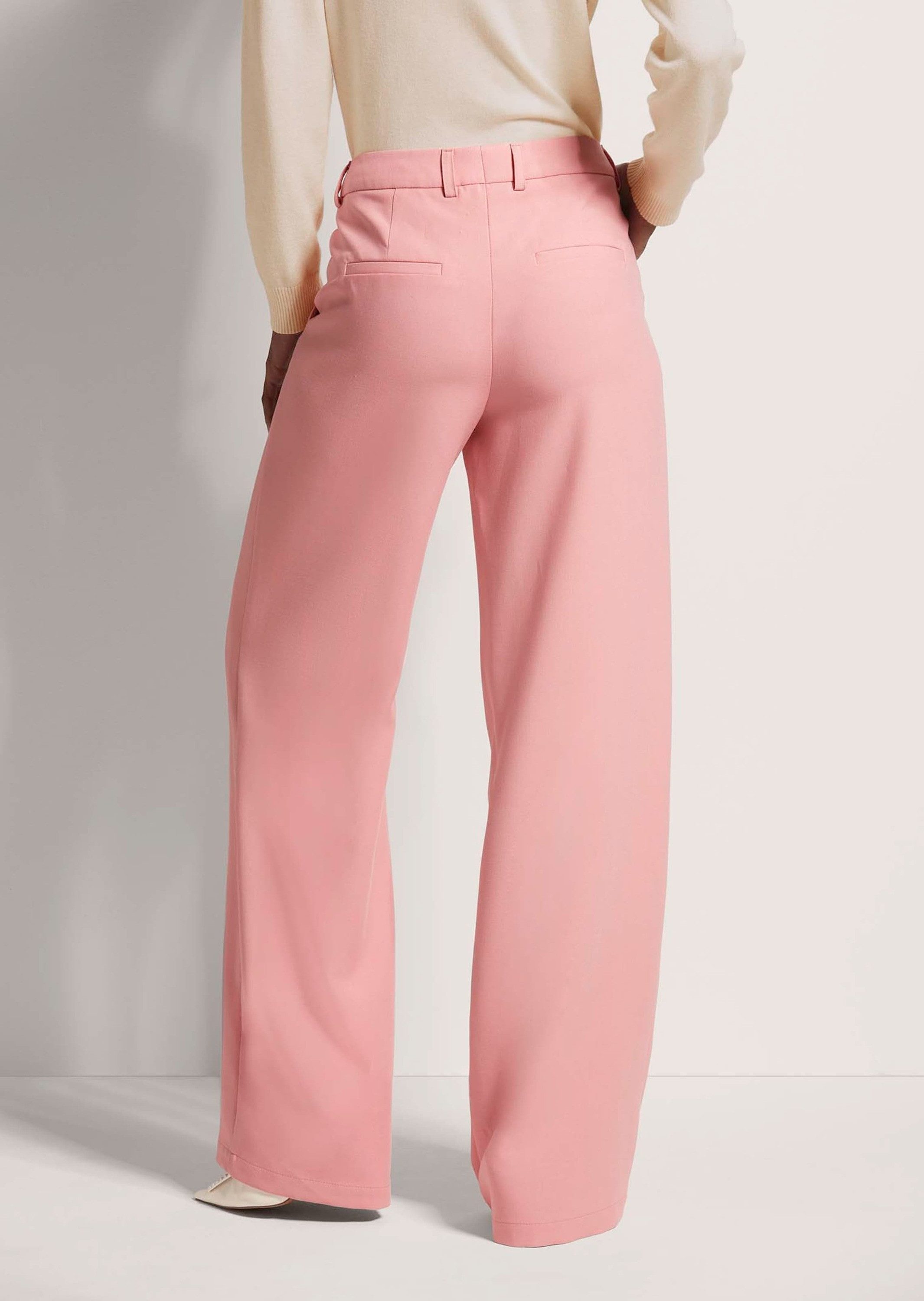 MADELEINE Bügelfaltenhose Elegante Stretchhose mit Bügelfalten Viskosehose mit Formbund, Eingriffstaschen und Knöchellänge