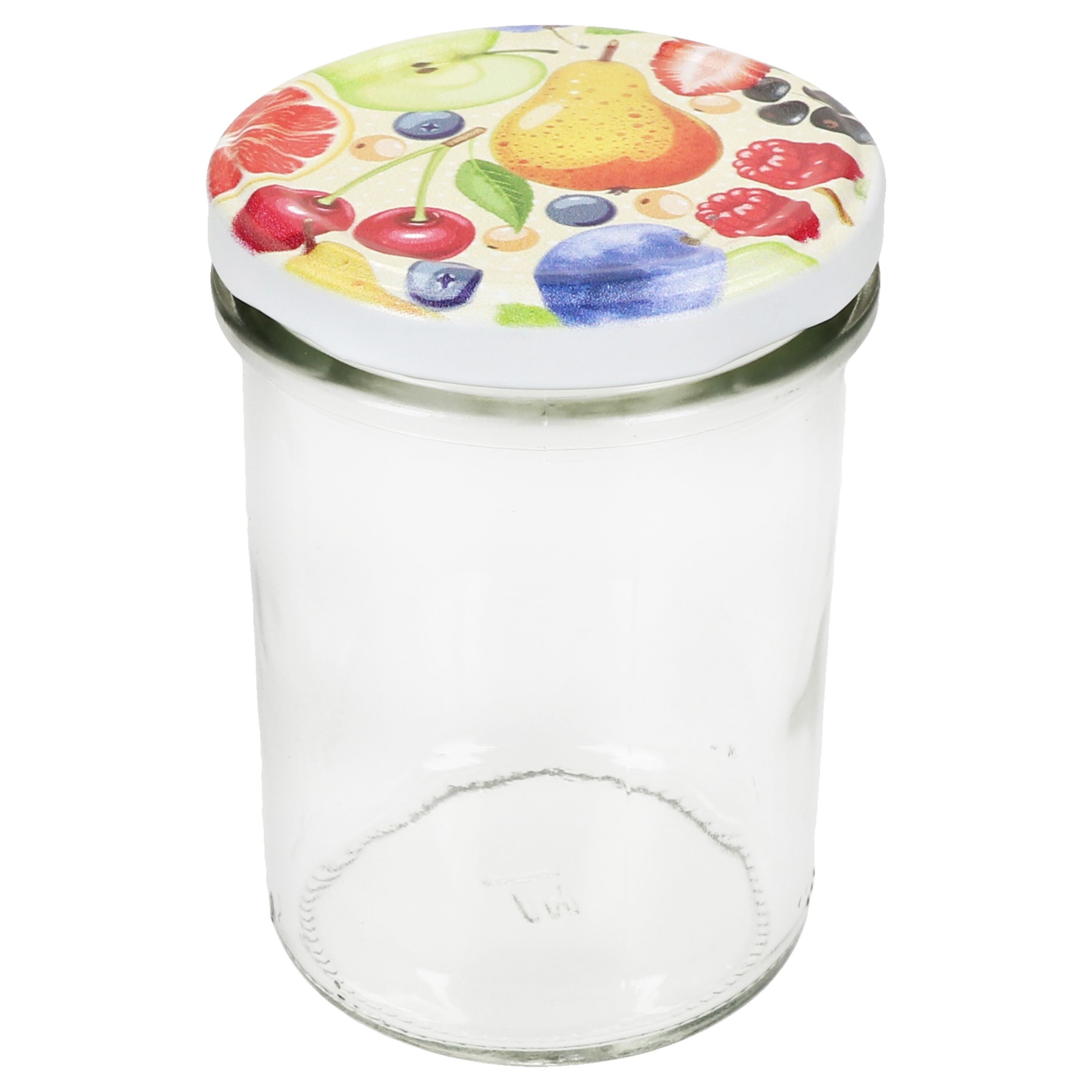 MamboCat Einmachglas 25er Set Sturzglas 230ml HOCH Einmachglas TO66 Comic-Obst Deckel, Glas – Bild 4 von 5